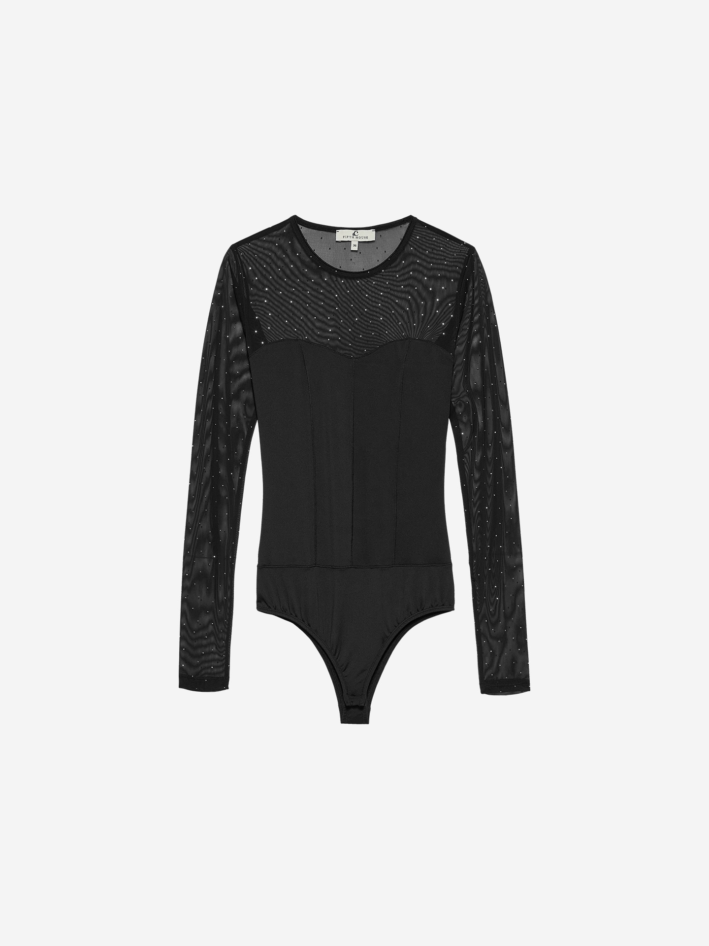 Mesh body with rhinestones