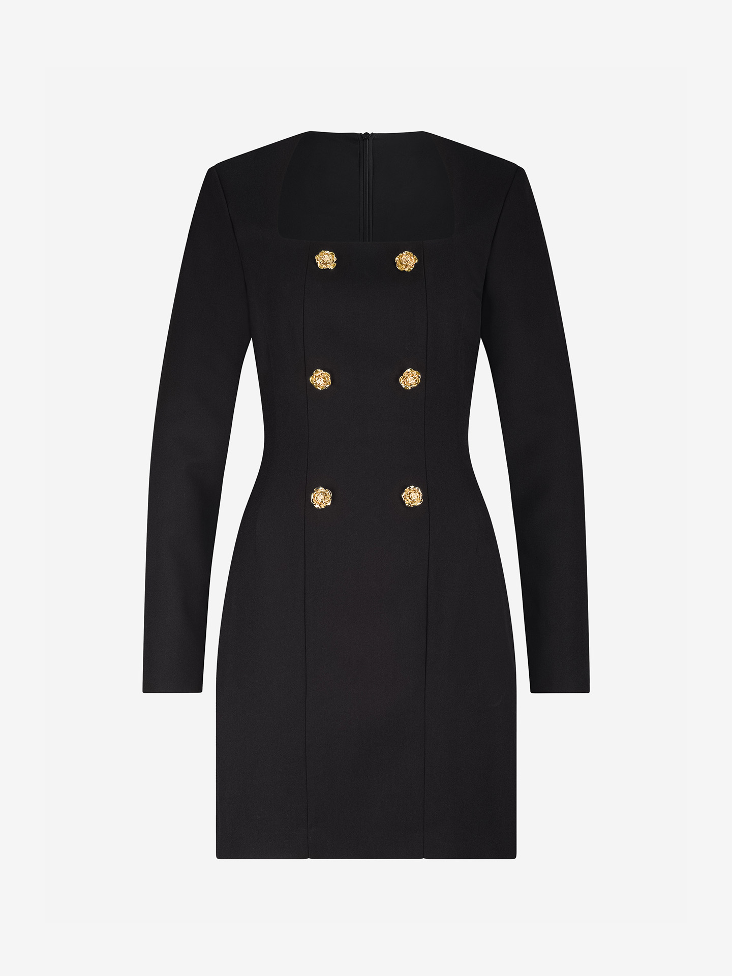 Dress with floral button details
