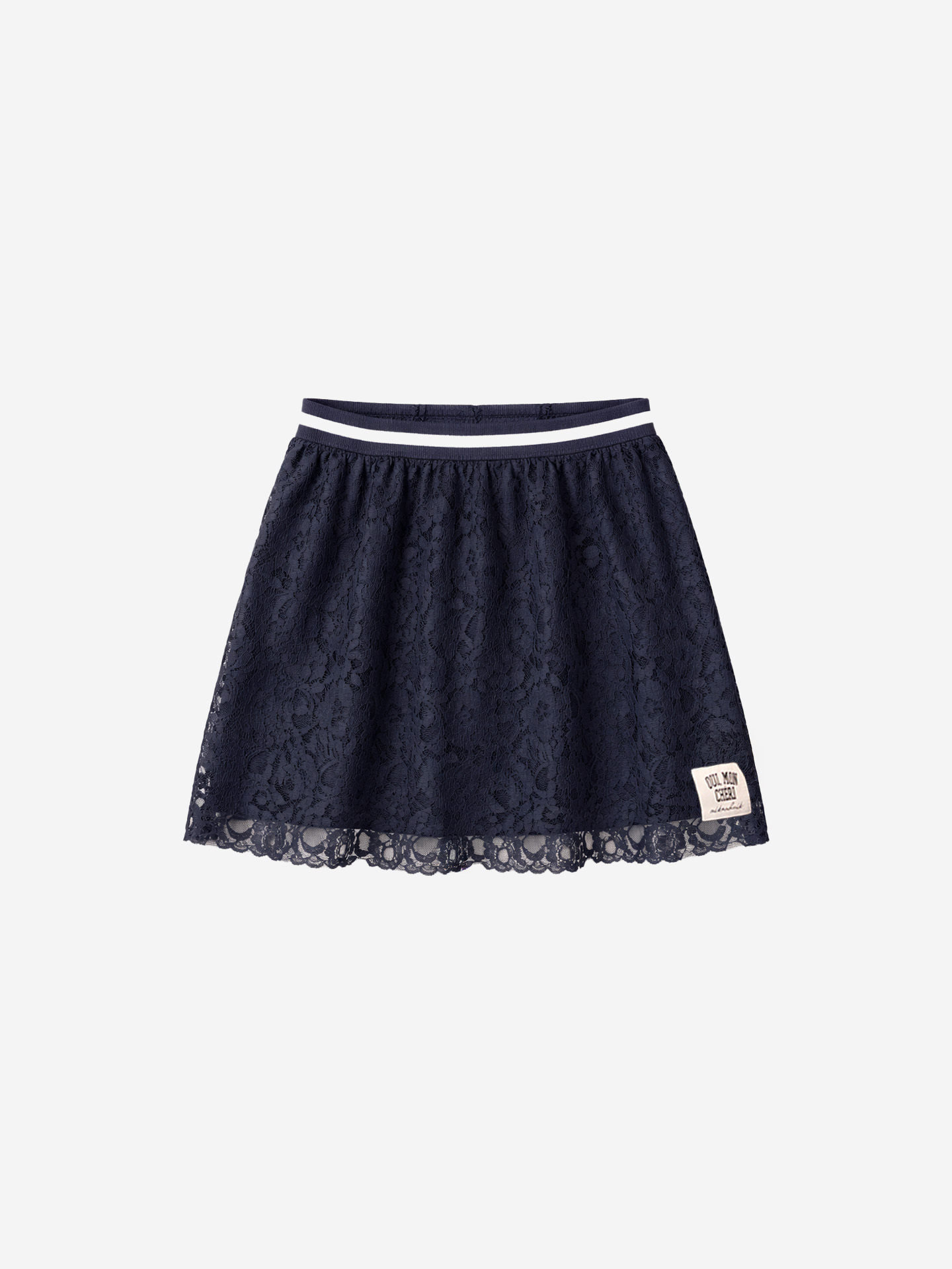 Lace skirt with floral pattern