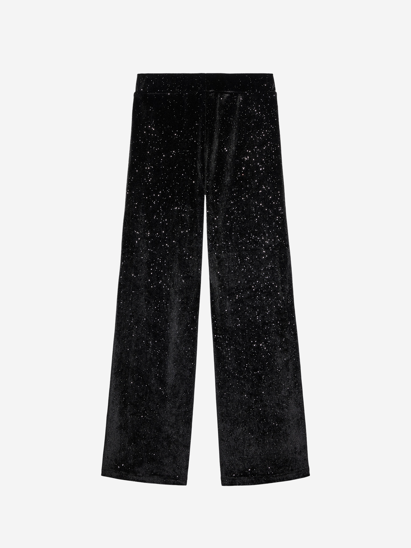 Velvet pants with glitter
