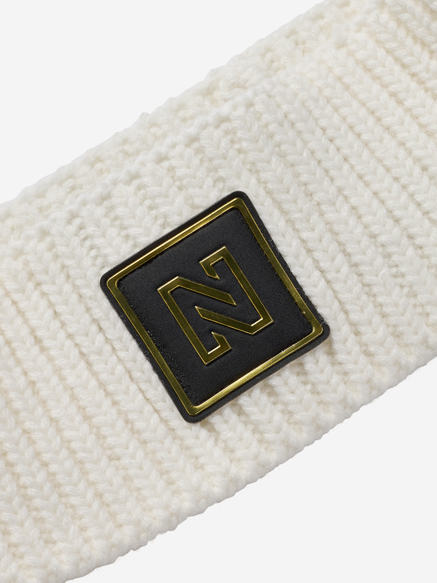 Knitted headband with logo