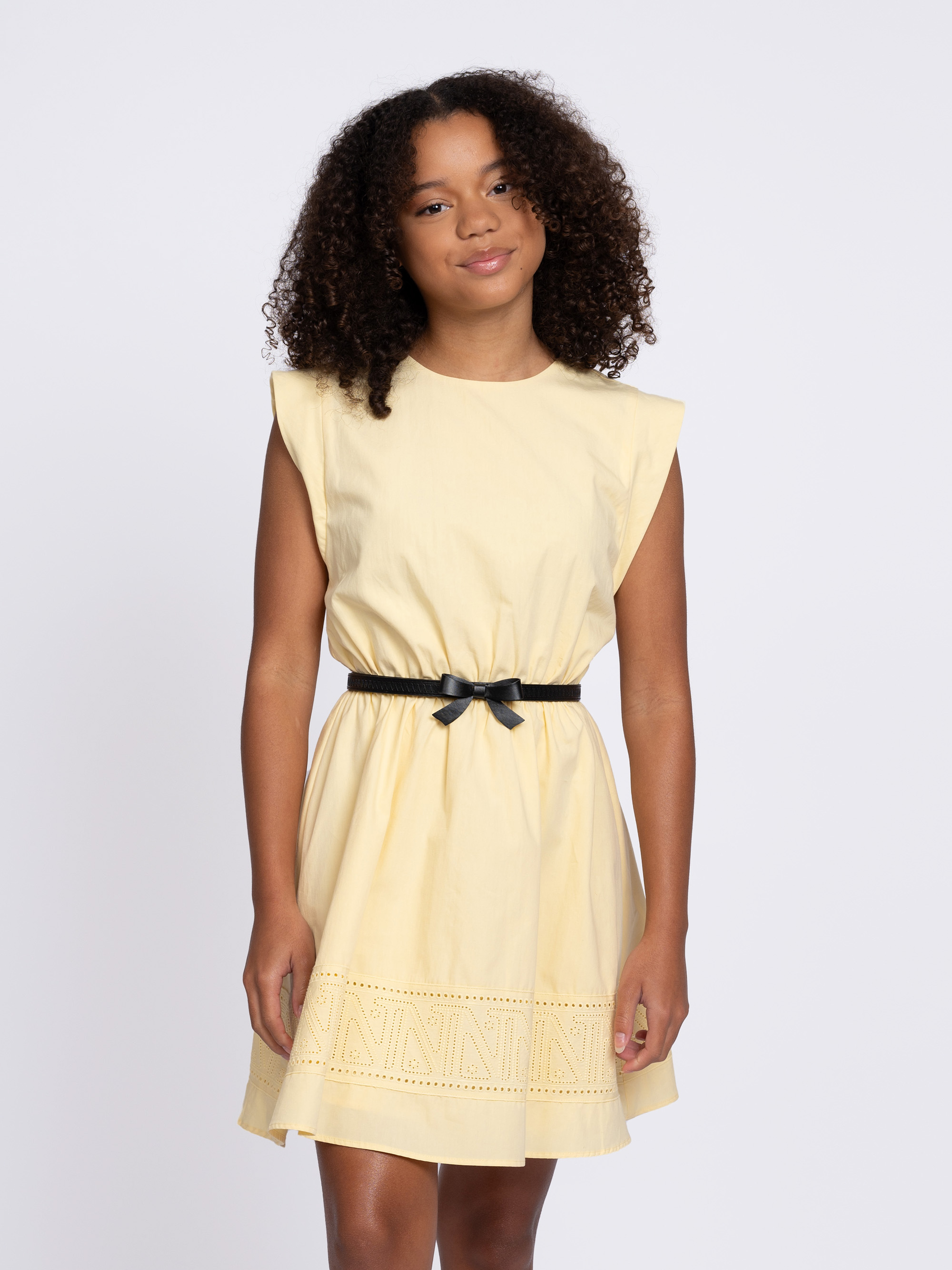 A-line dress with cap sleeves