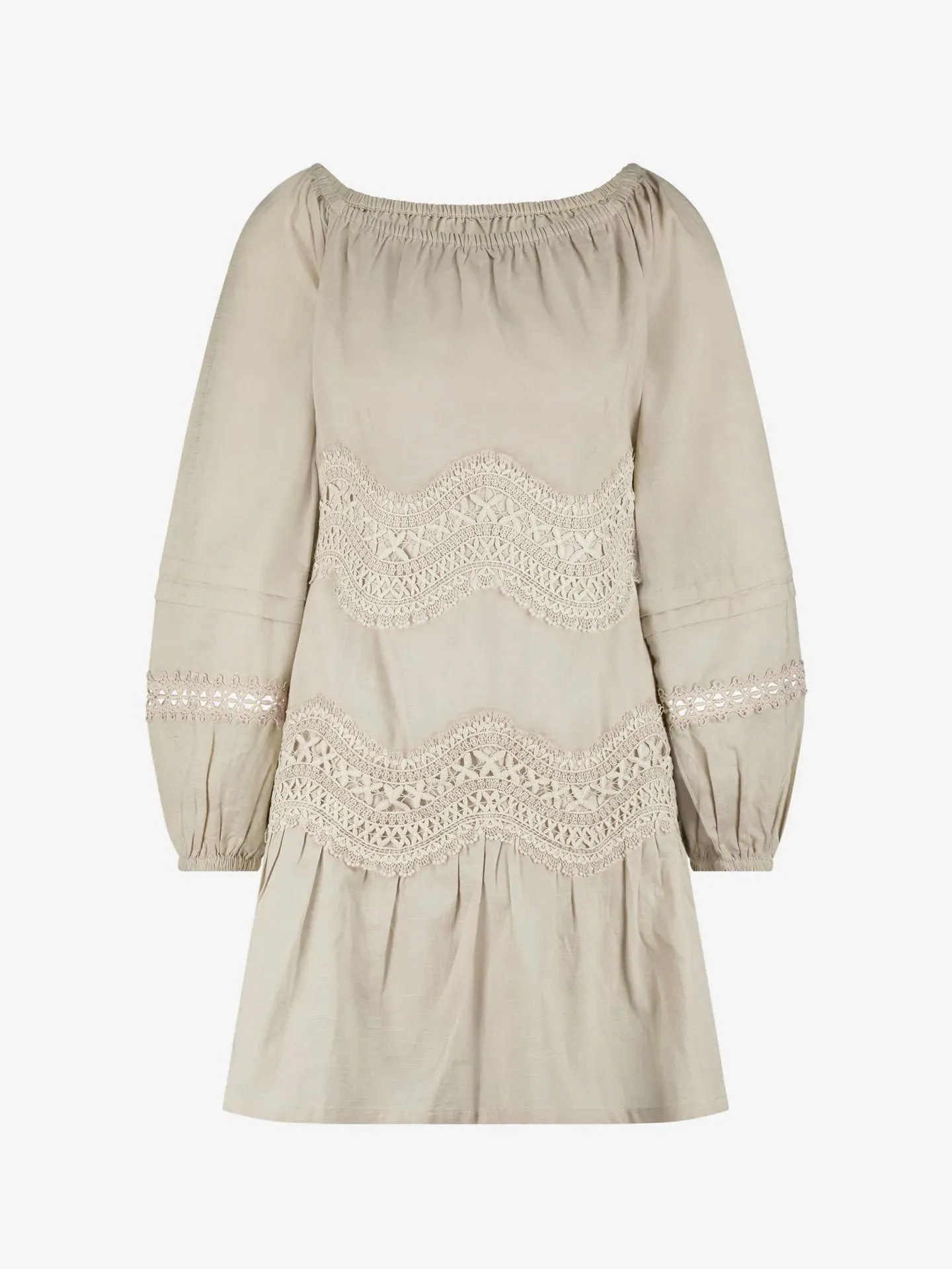 A-line dress with broderie anglaise