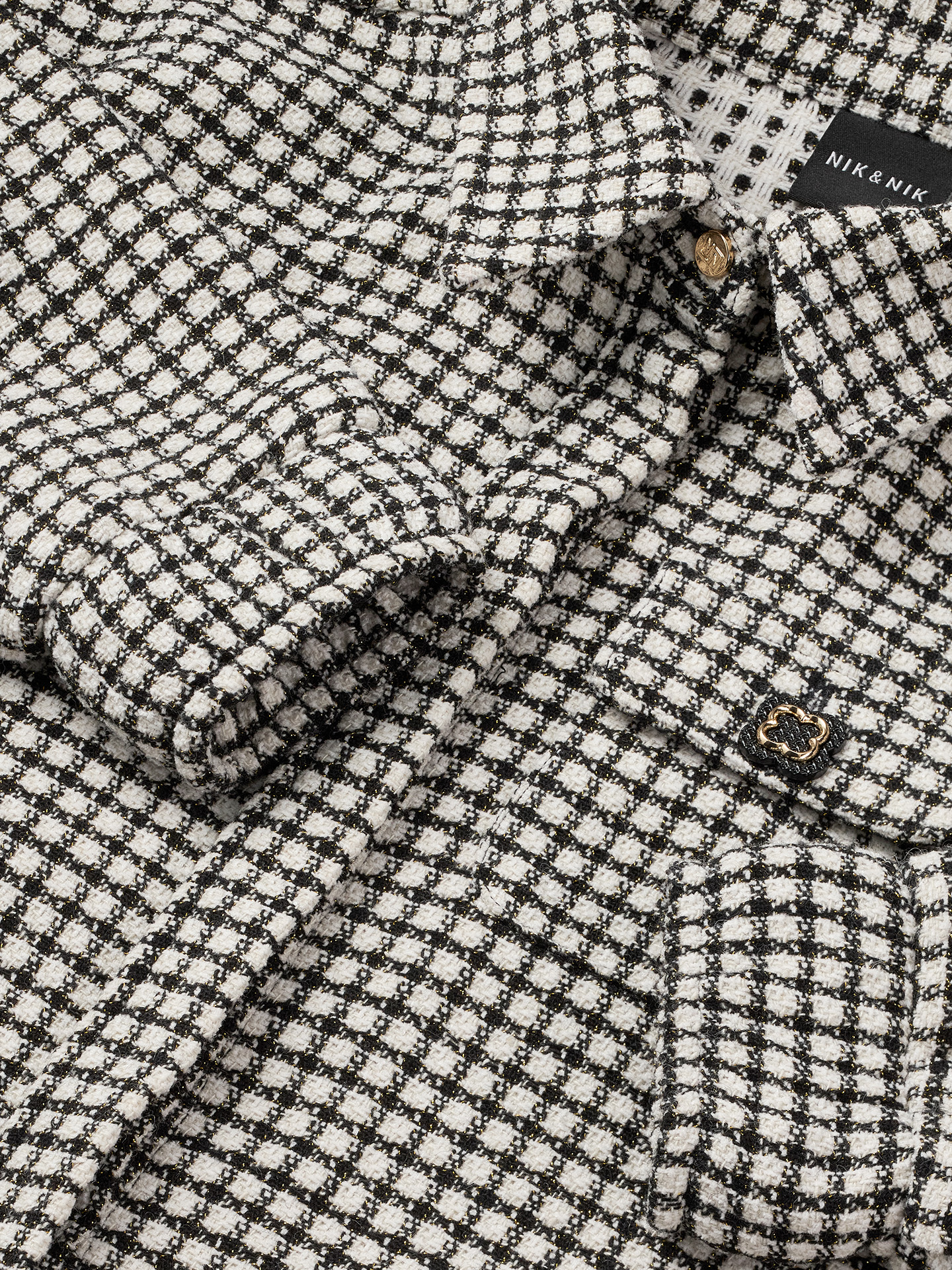 Cropped checked jacket