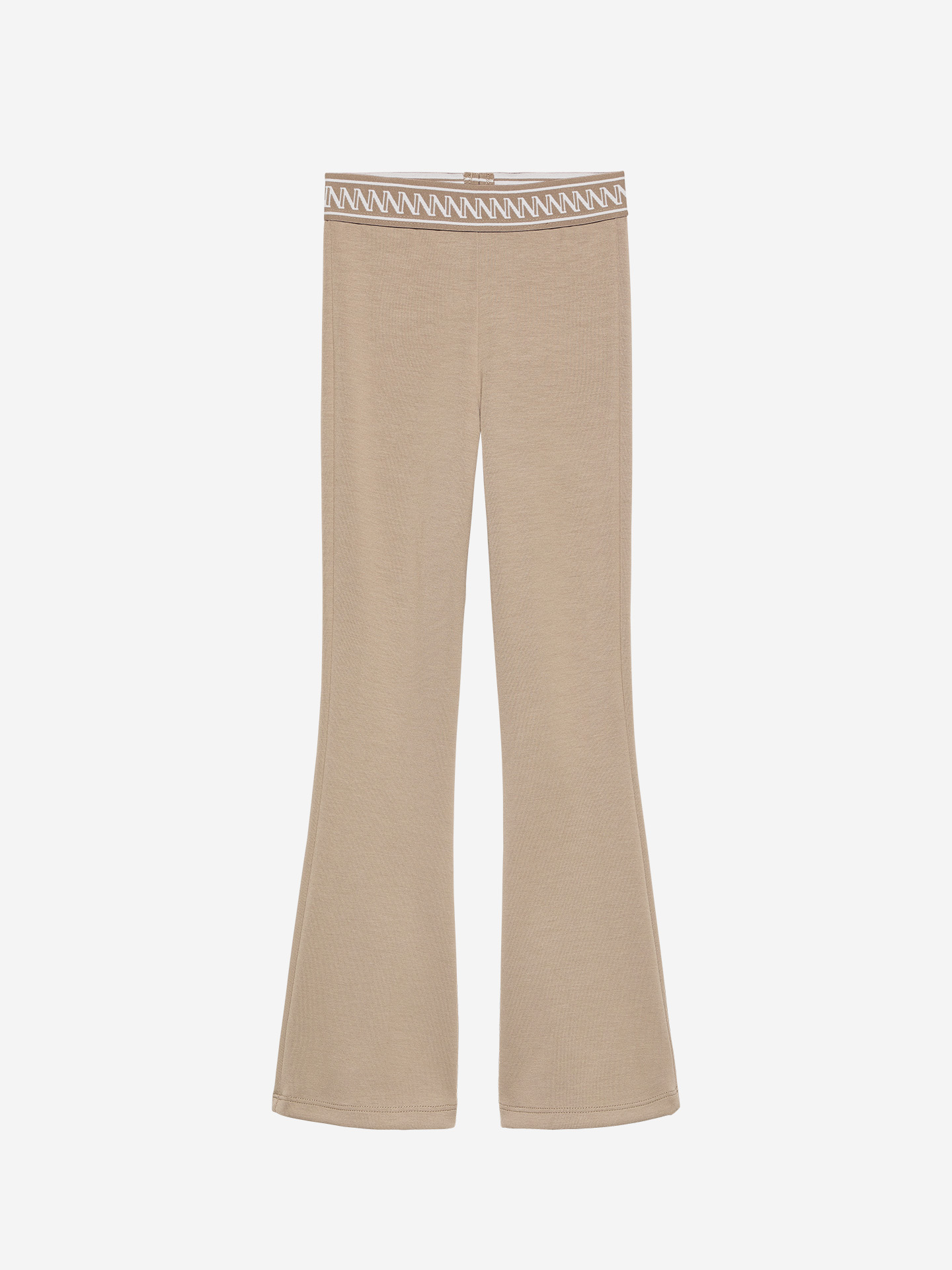 Flared leggings with logo waistband