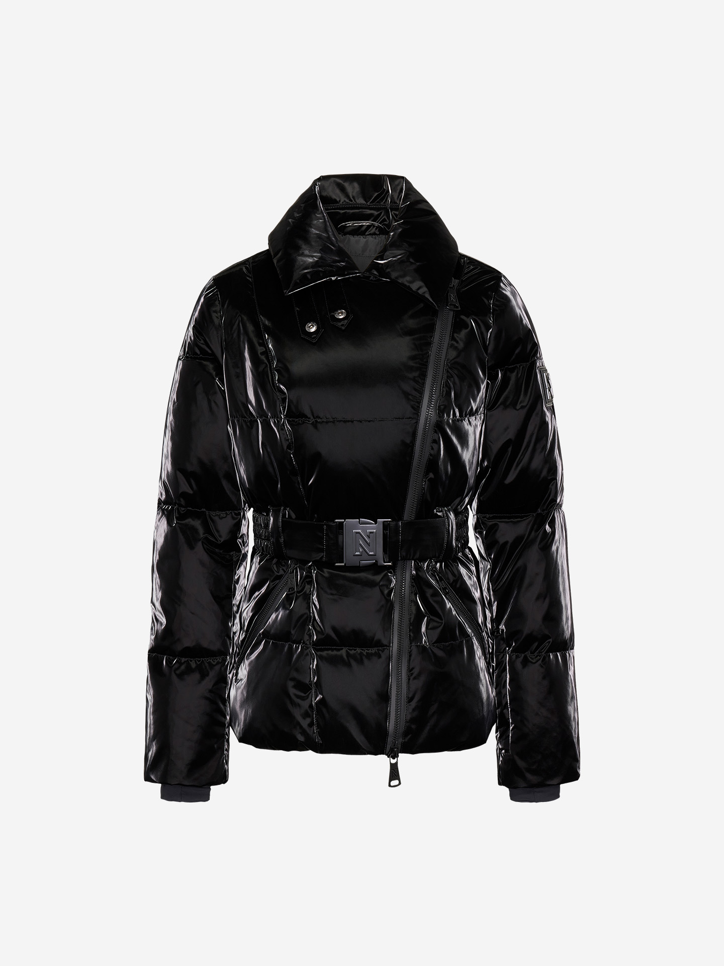 Ski jacket with patent look