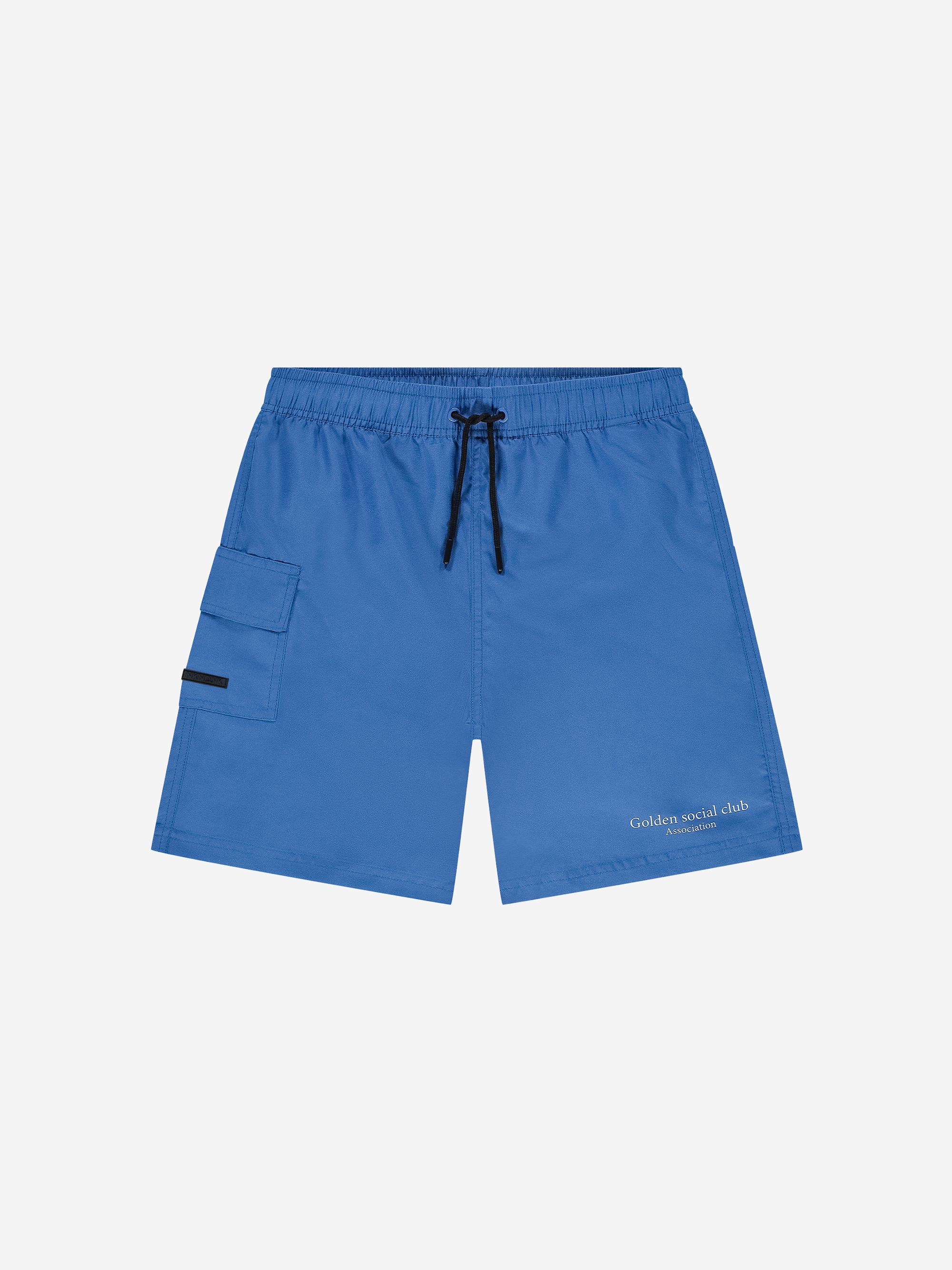 Swimming trunks with elastic waistband and drawstring