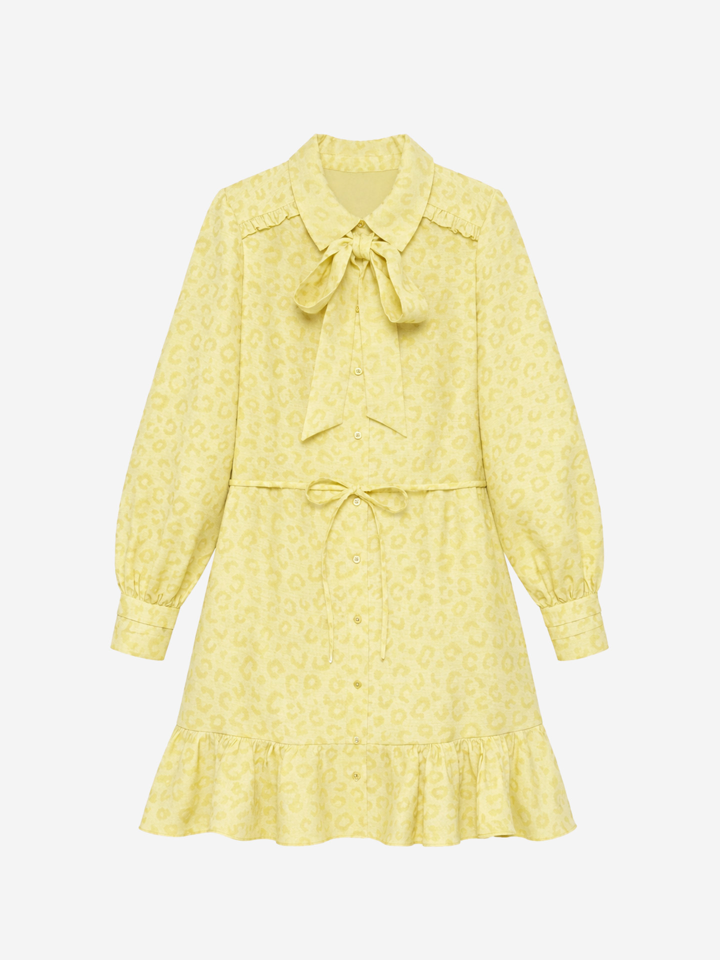 Luipaardprint jurk met strikdetail