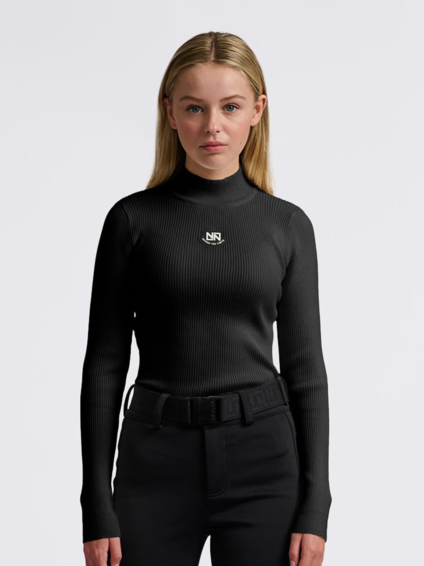 Ribbed ski sweater with turtleneck