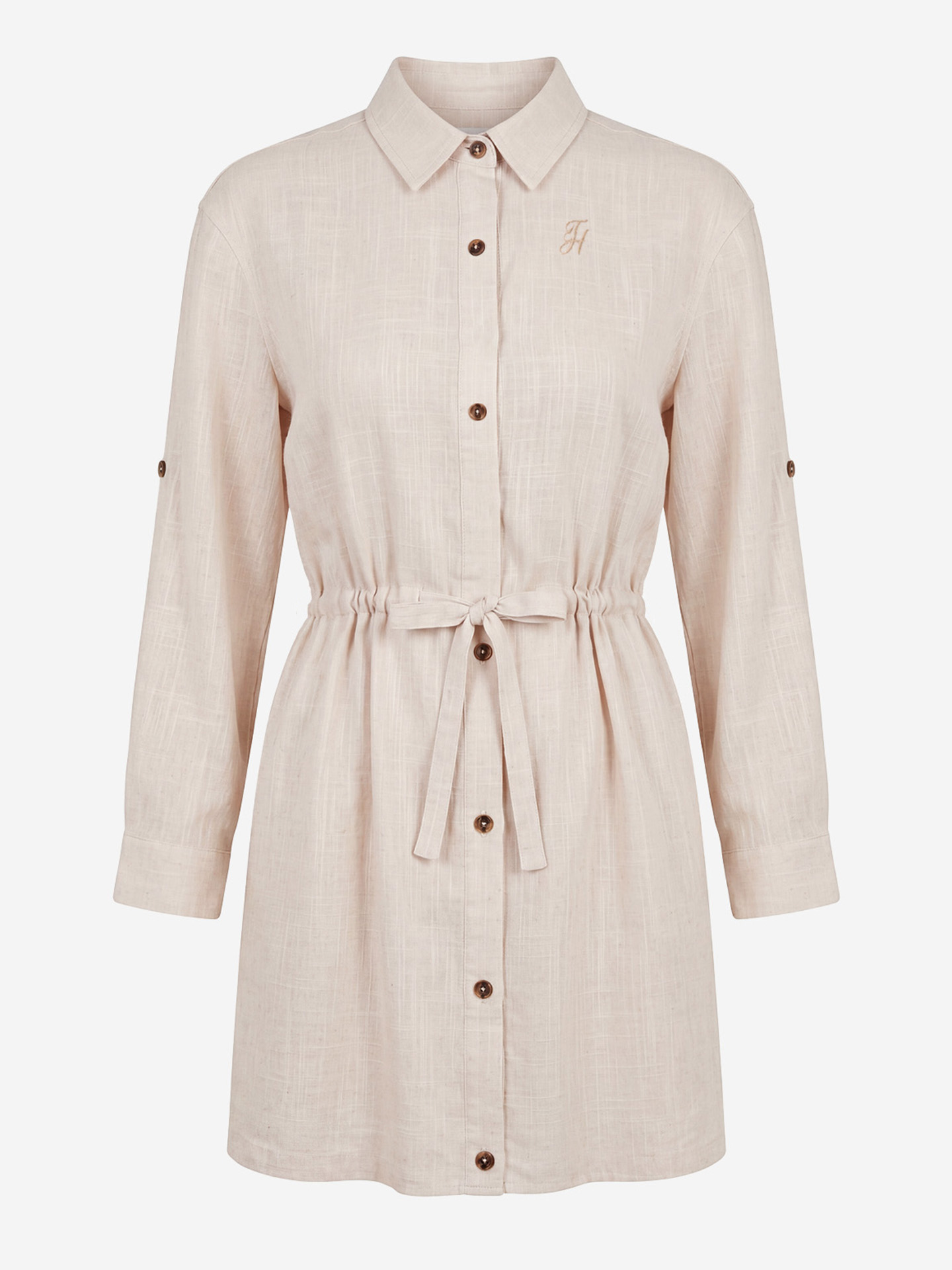 Linen blend blouse dress