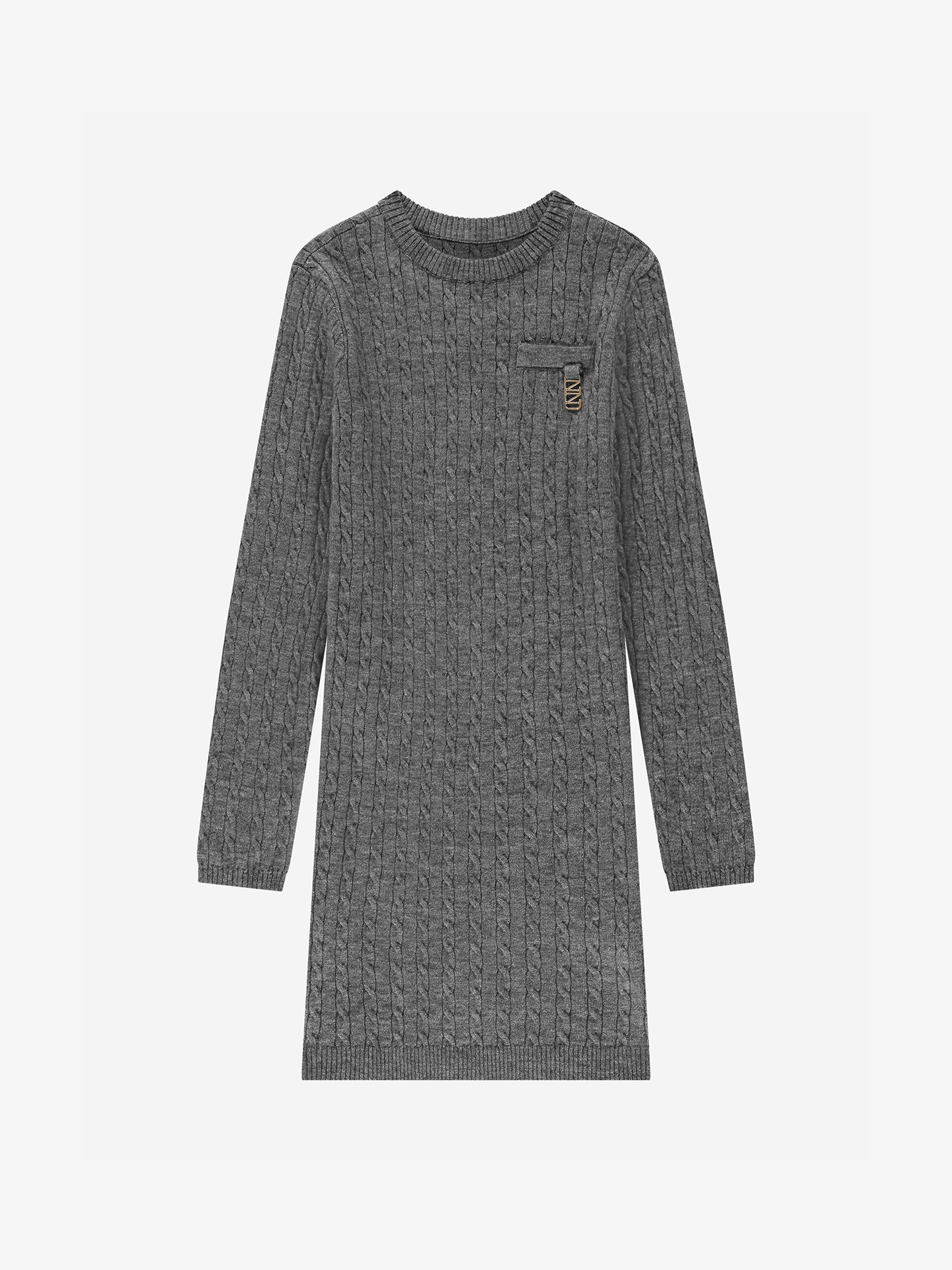 Knitted dress with cable pattern