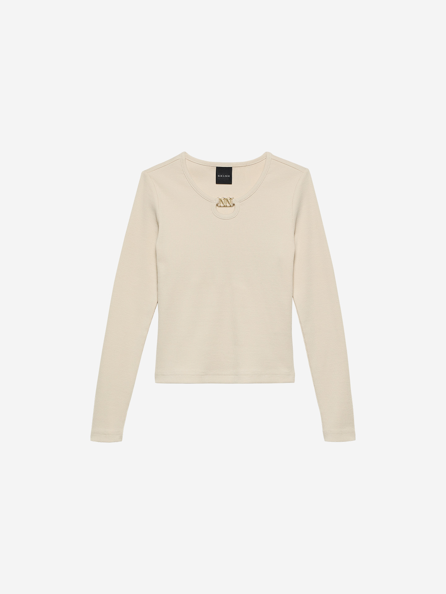 Geribbelde top met open detail