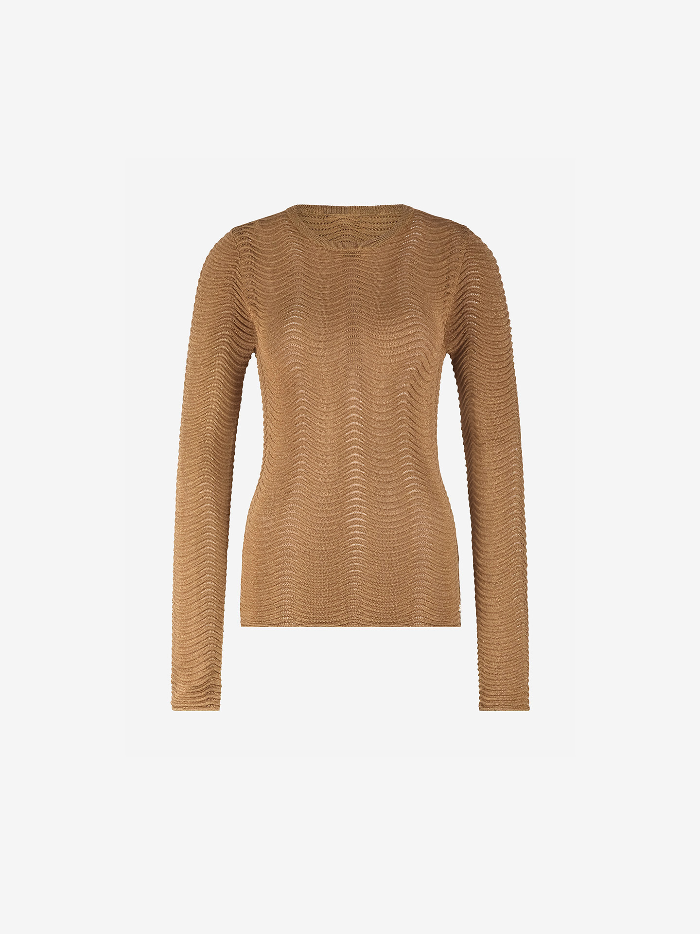 Top with wavy pattern and glitter thread