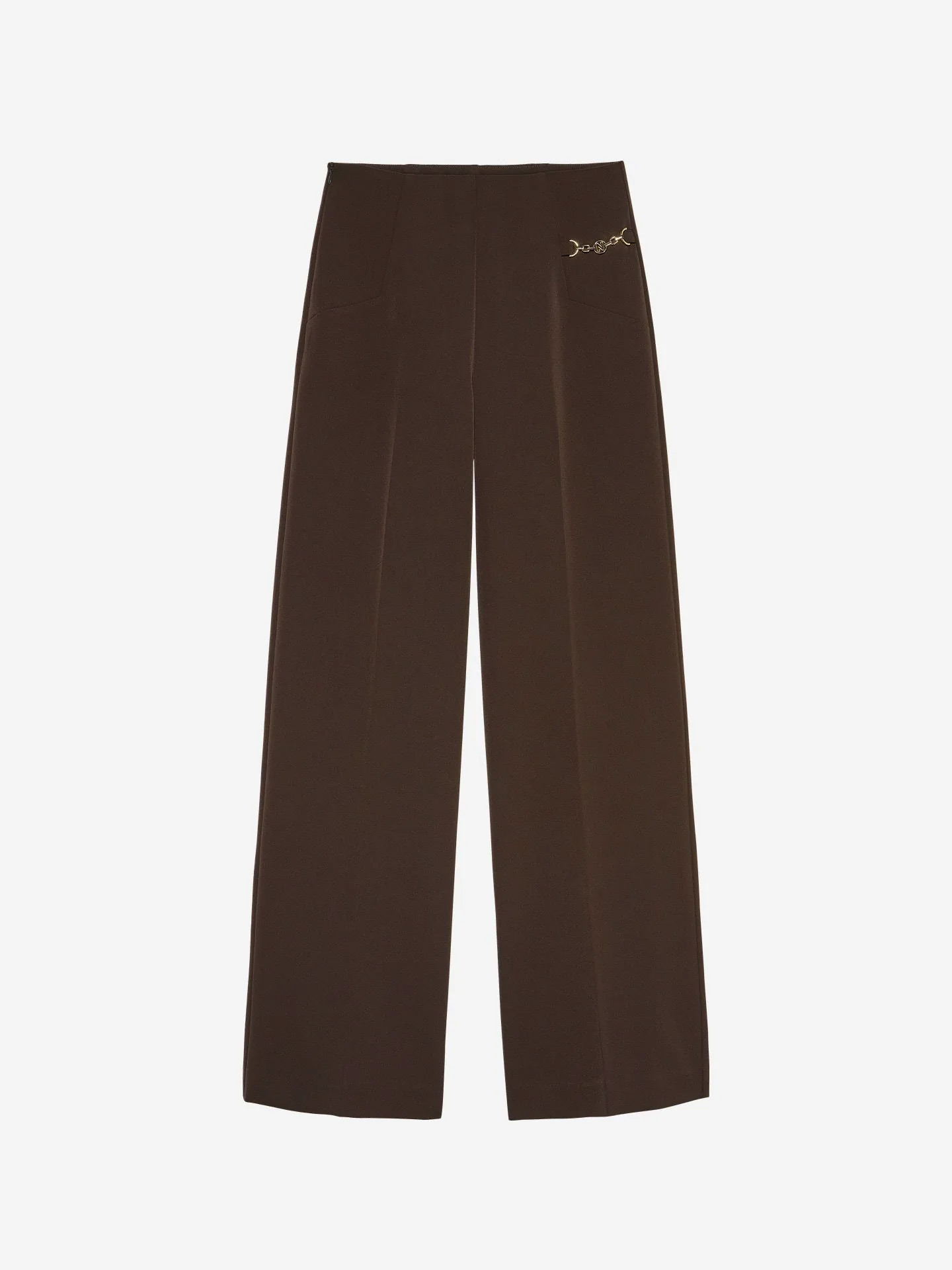 Wide-leg pants with chain details