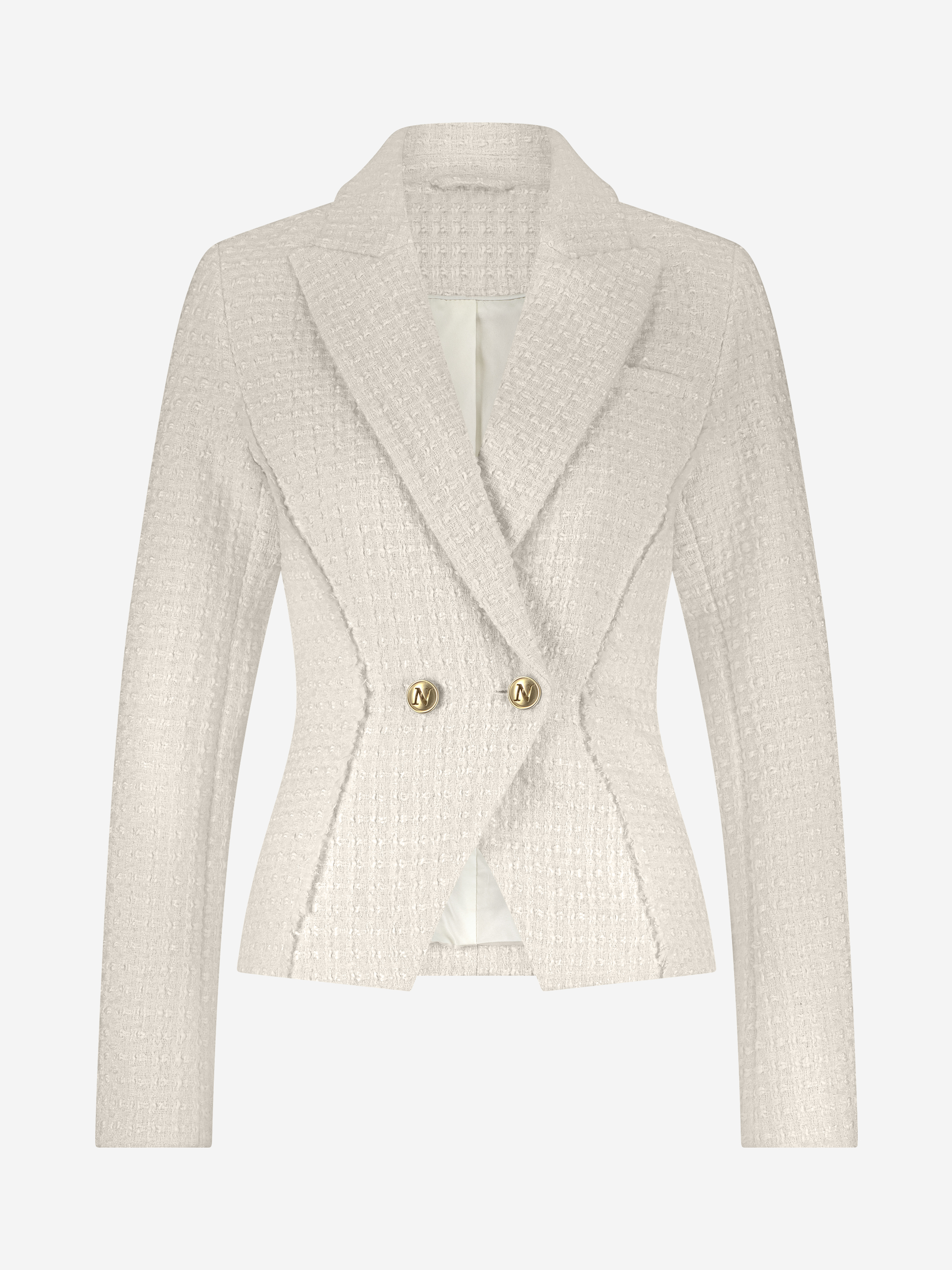 Double-breasted blazer van tweed