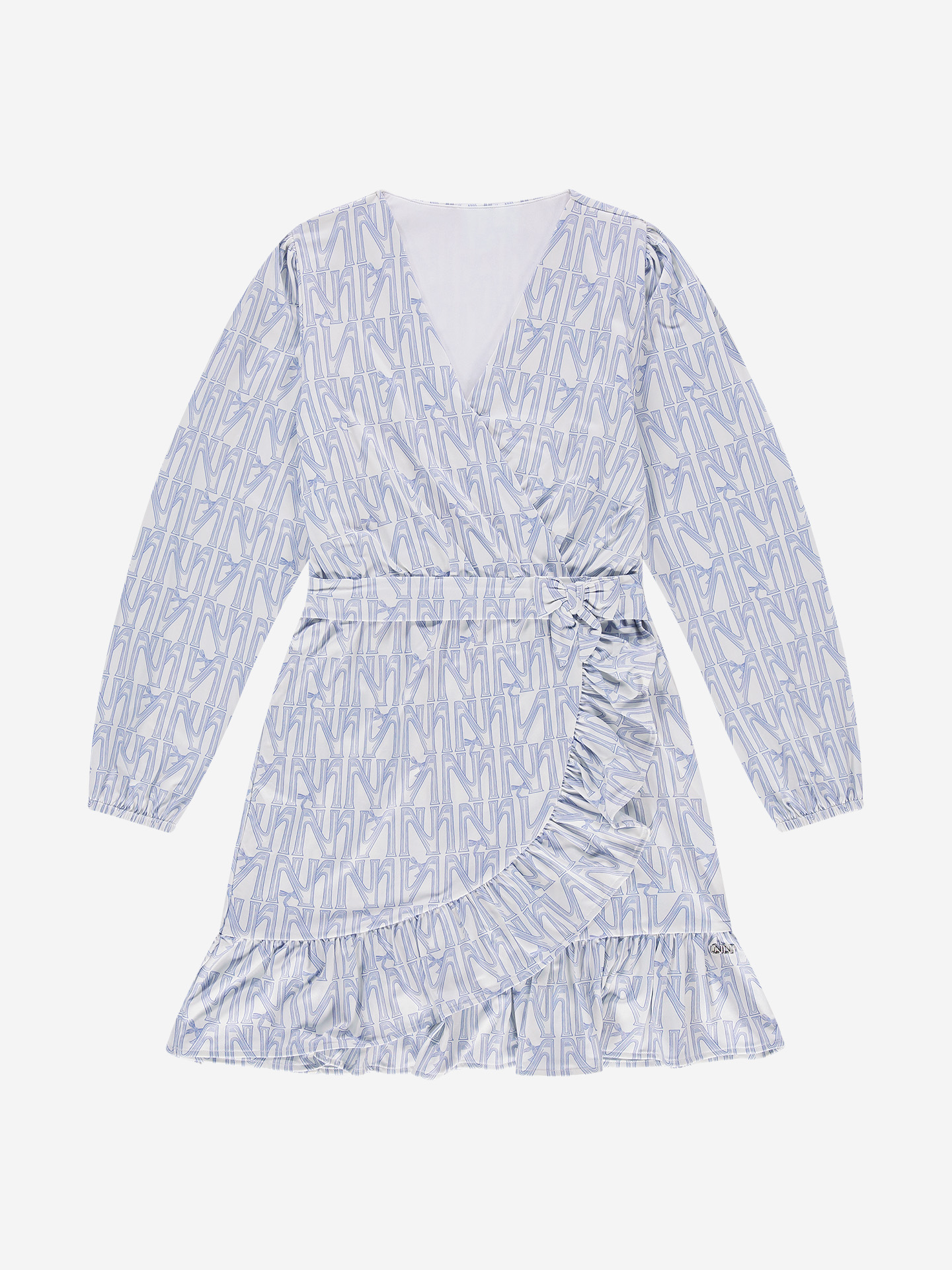 Wrap dress with logo pattern