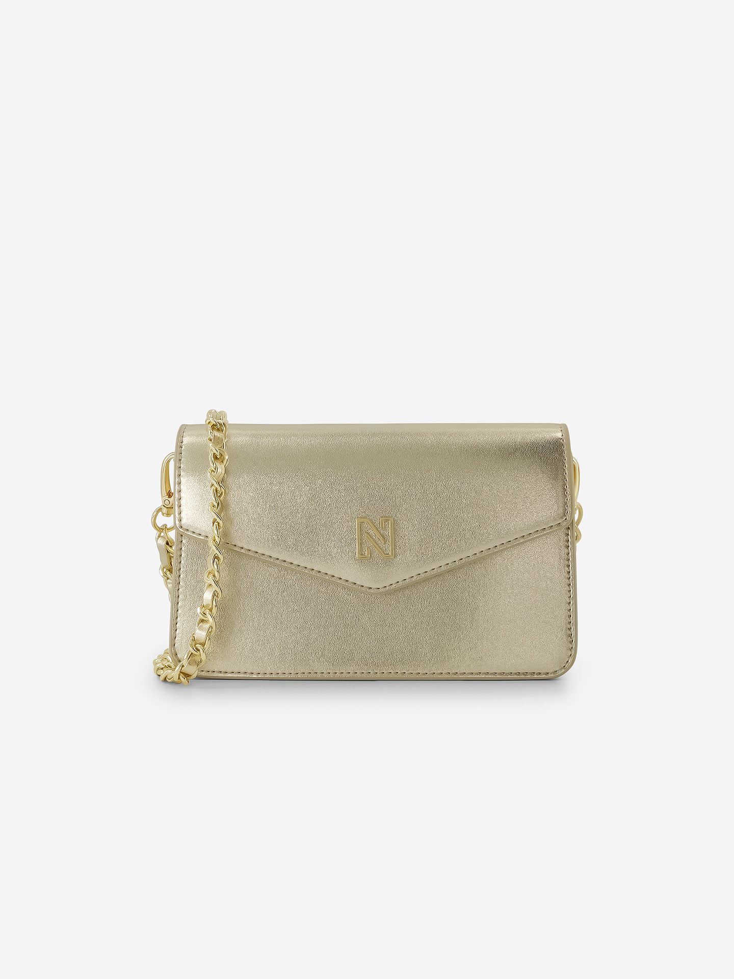 Gold metallic shoulder bag