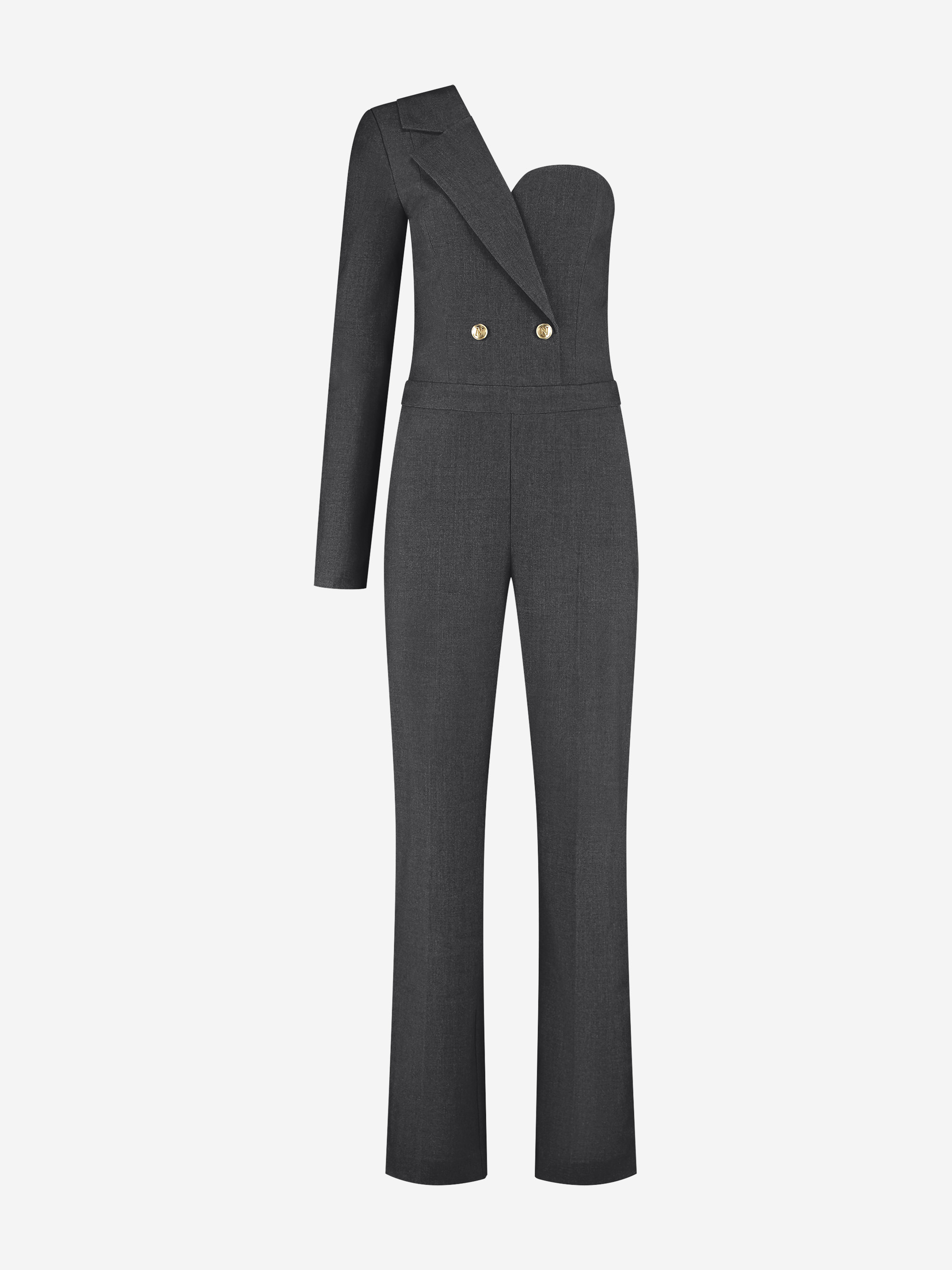 Fitted one shoulder jumpsuit