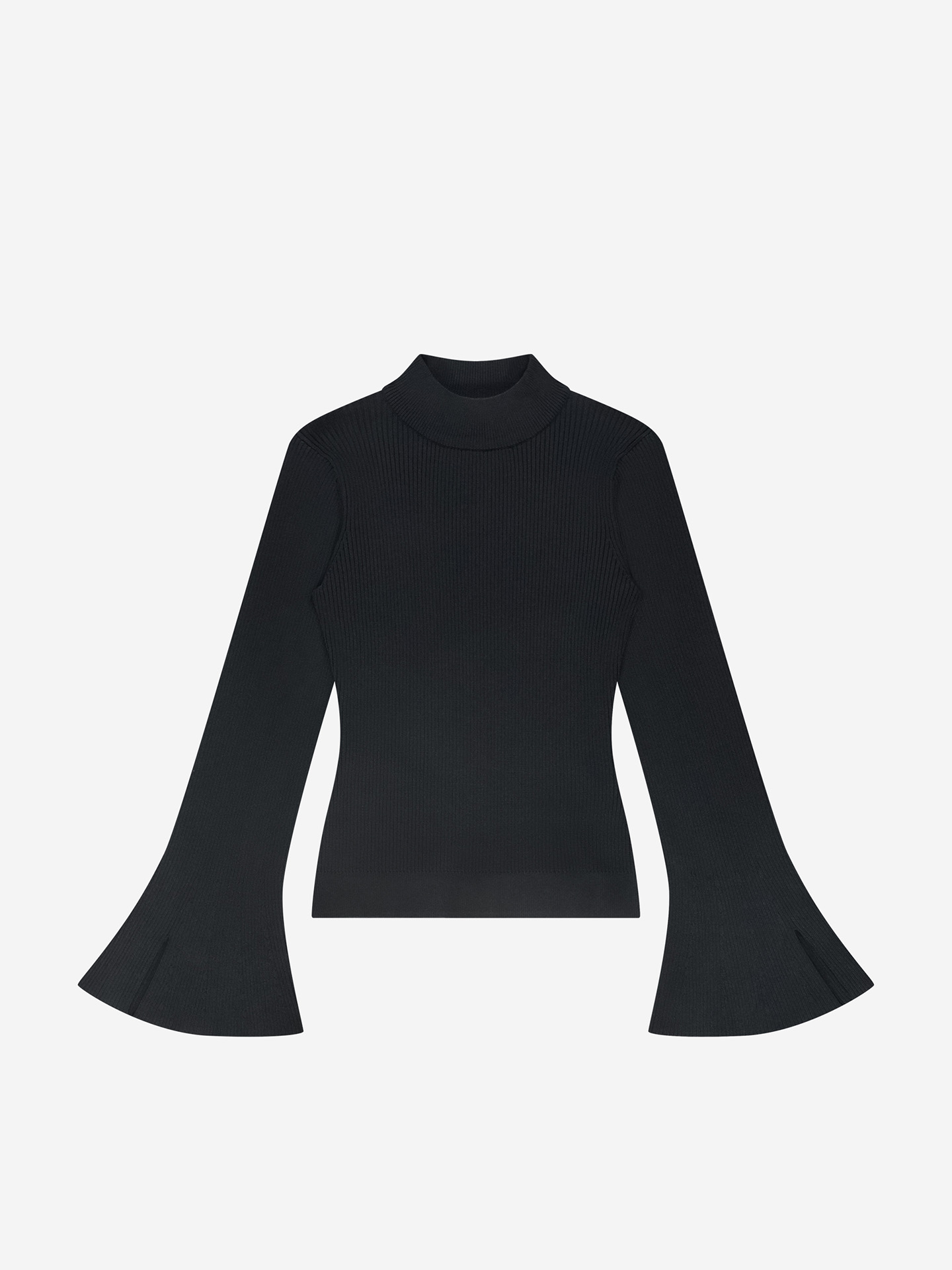 Ribbed top with flared sleeves