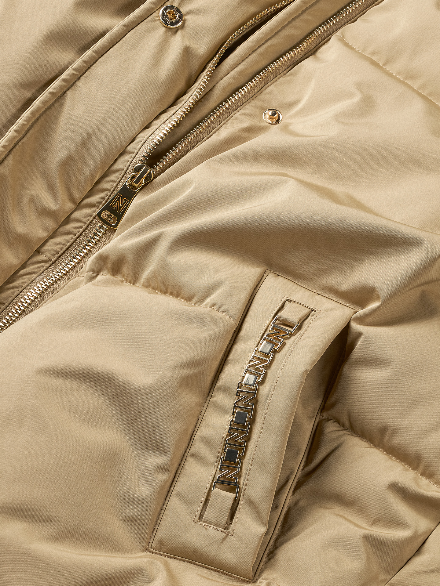 Short puffer jacket with high collar