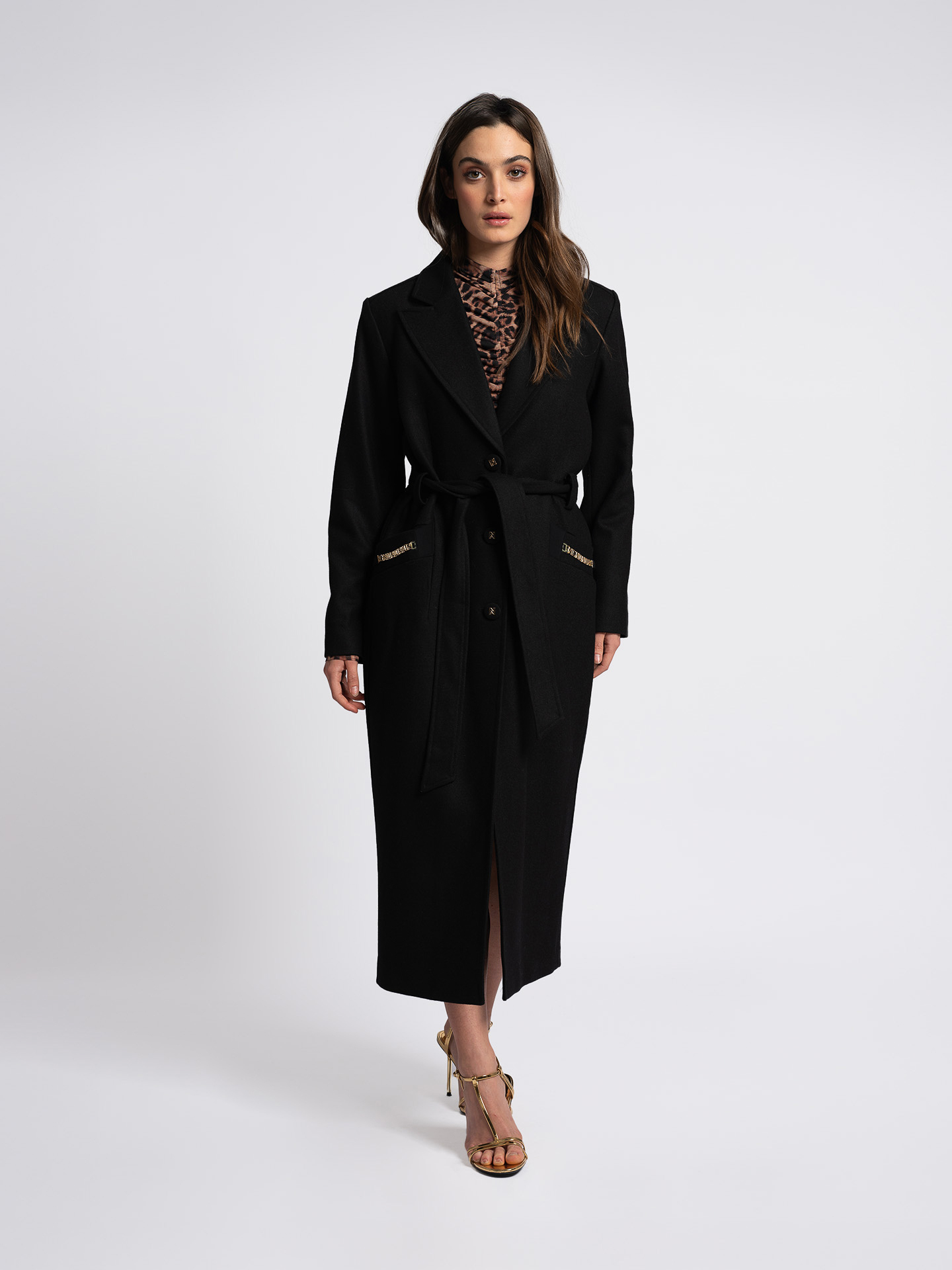 Manteljas met ketting details 