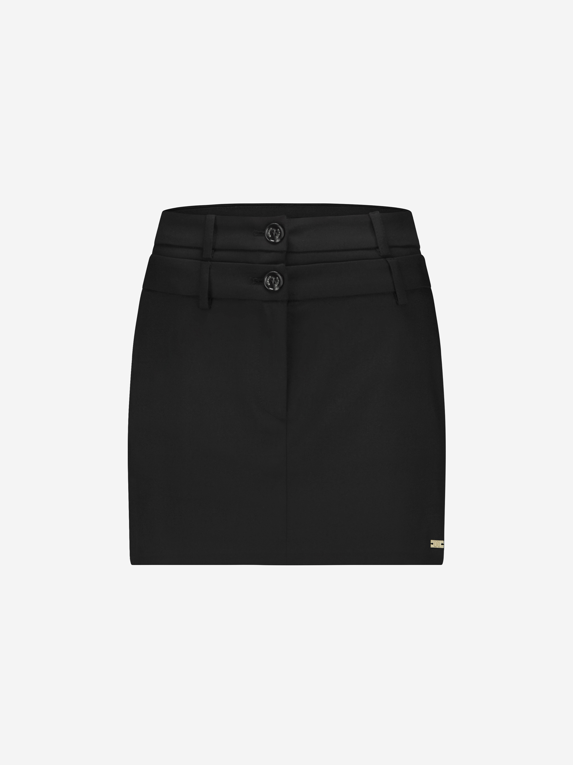 Short skort with double waistband