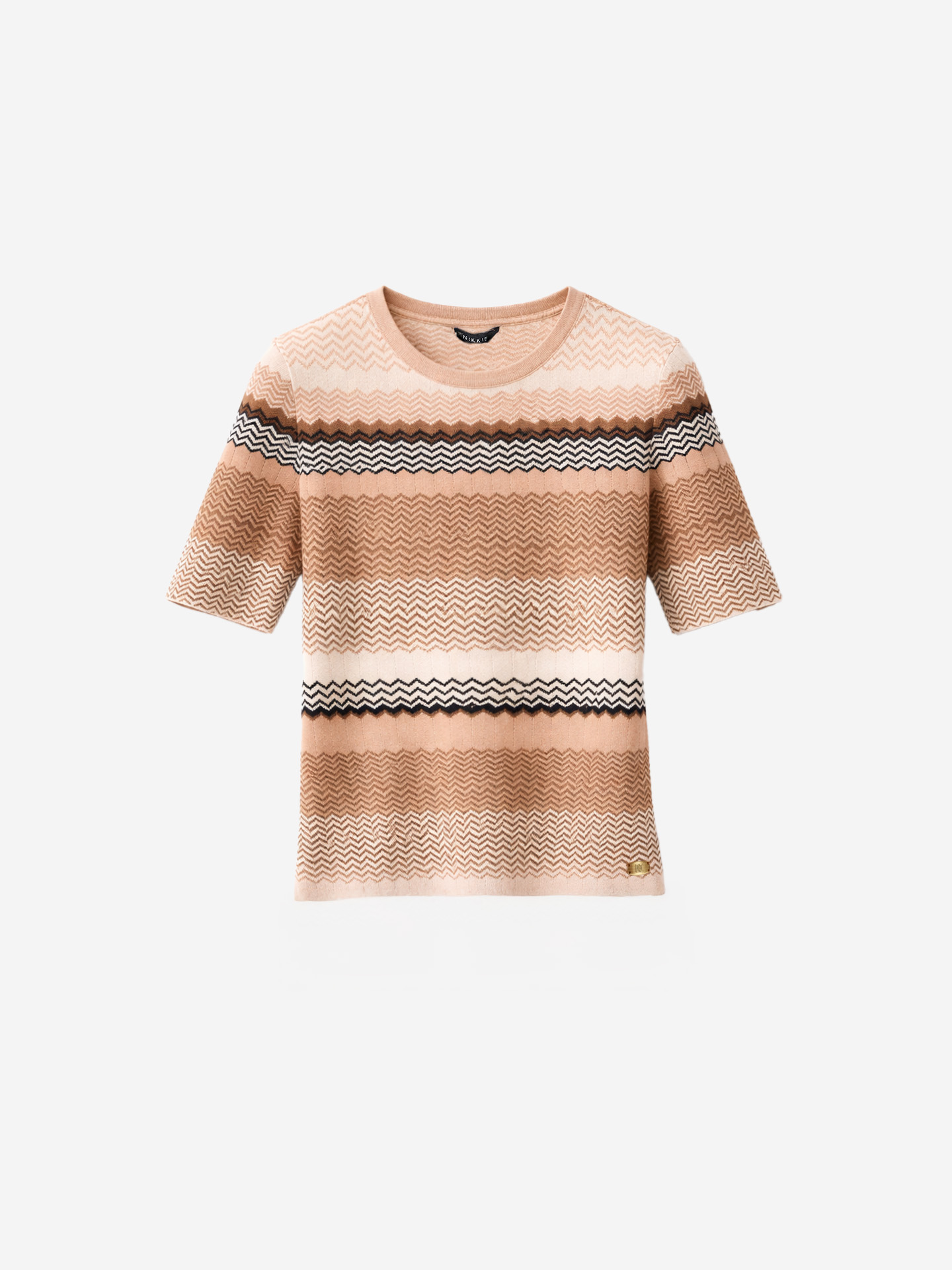 Top with zigzag pattern and glitter thread