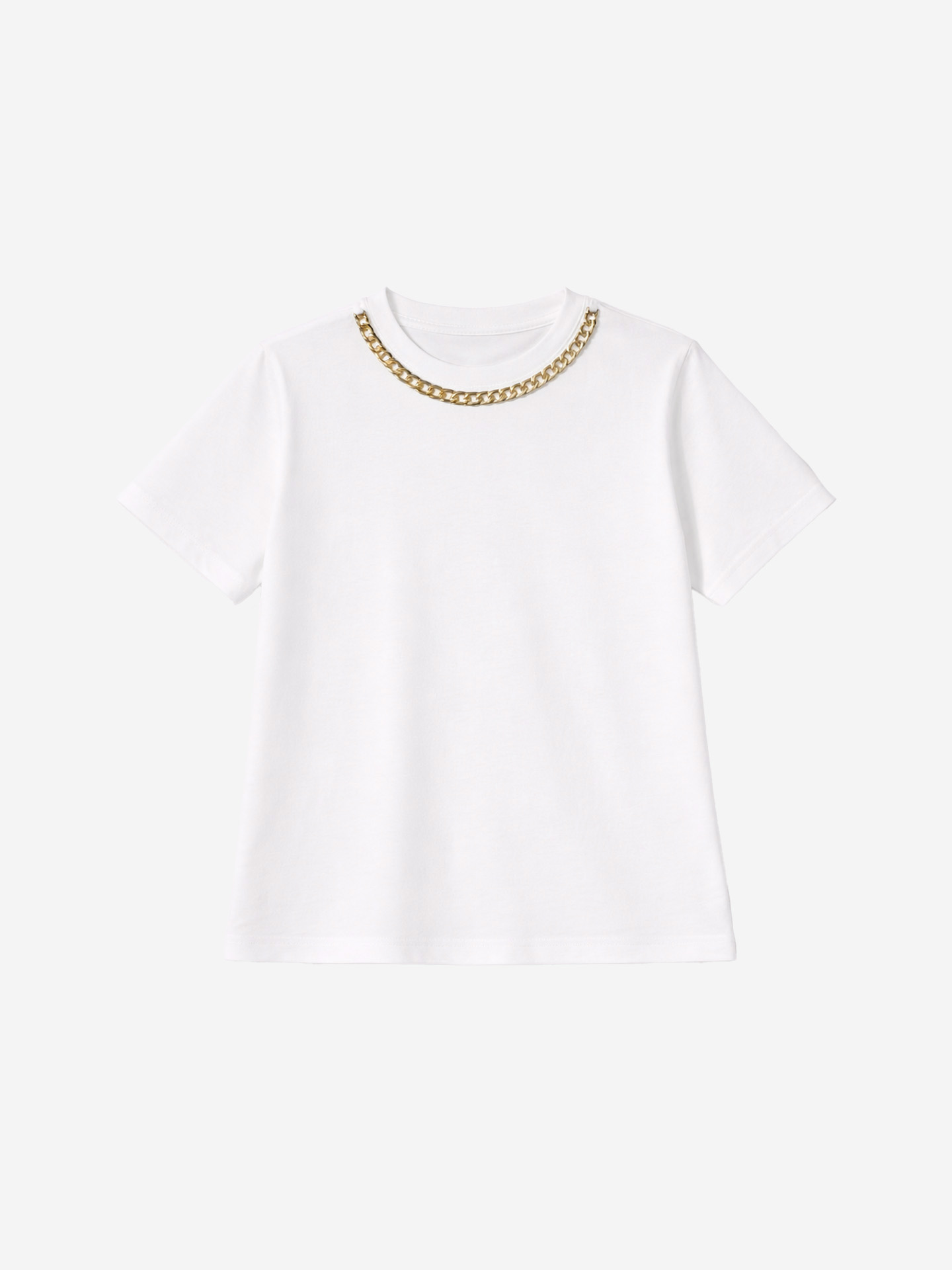 T-shirt with chain detail at neck