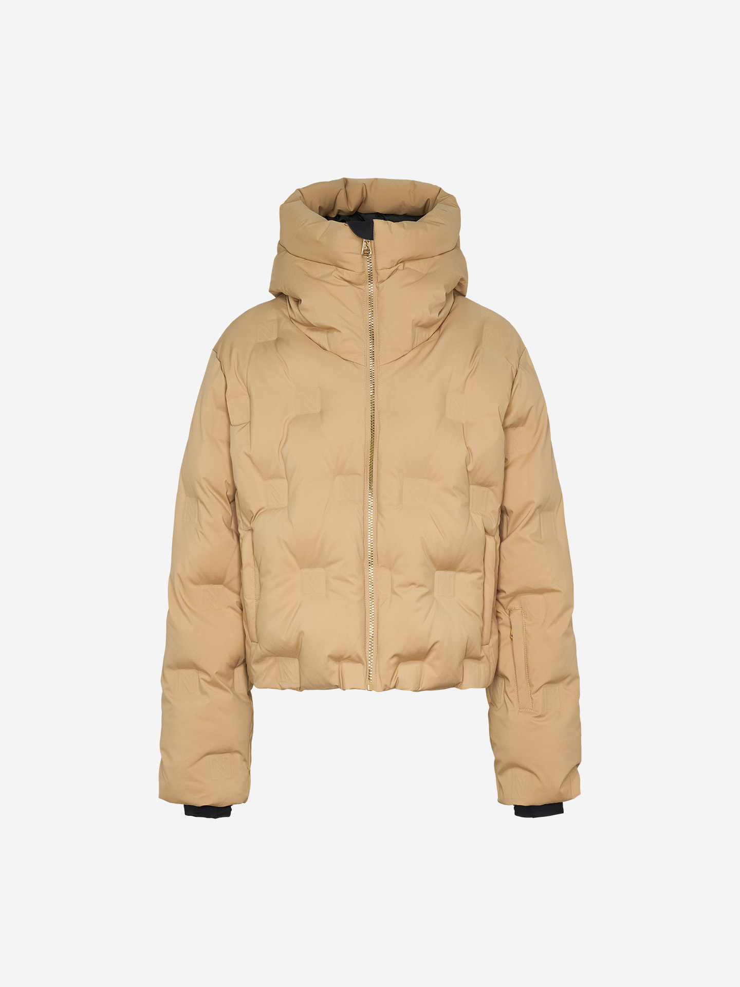 Padded jacket with logo pattern