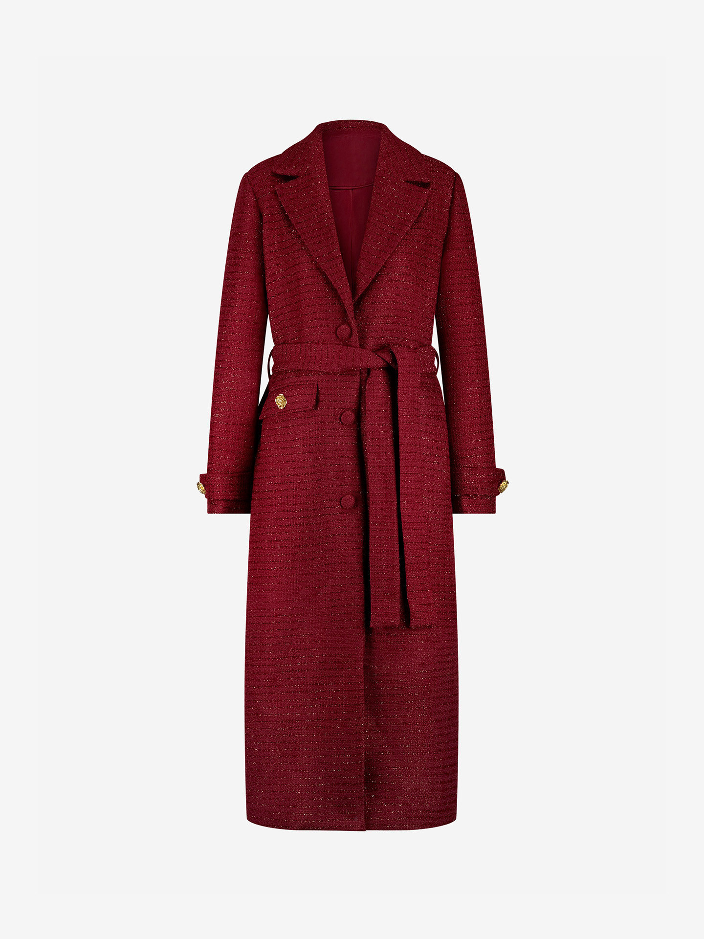 Bouclé coat with glitter thread