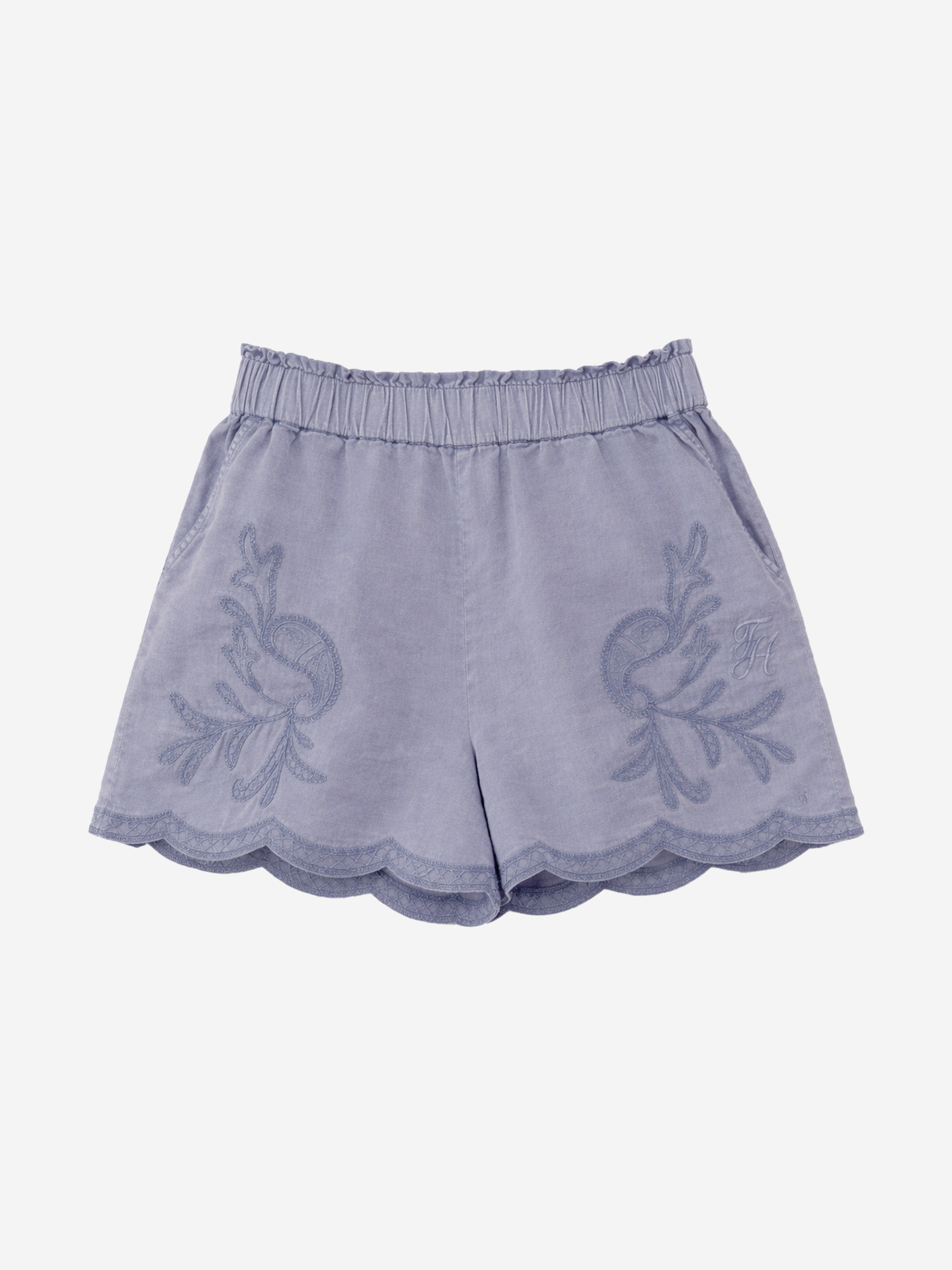 Short met borduursels