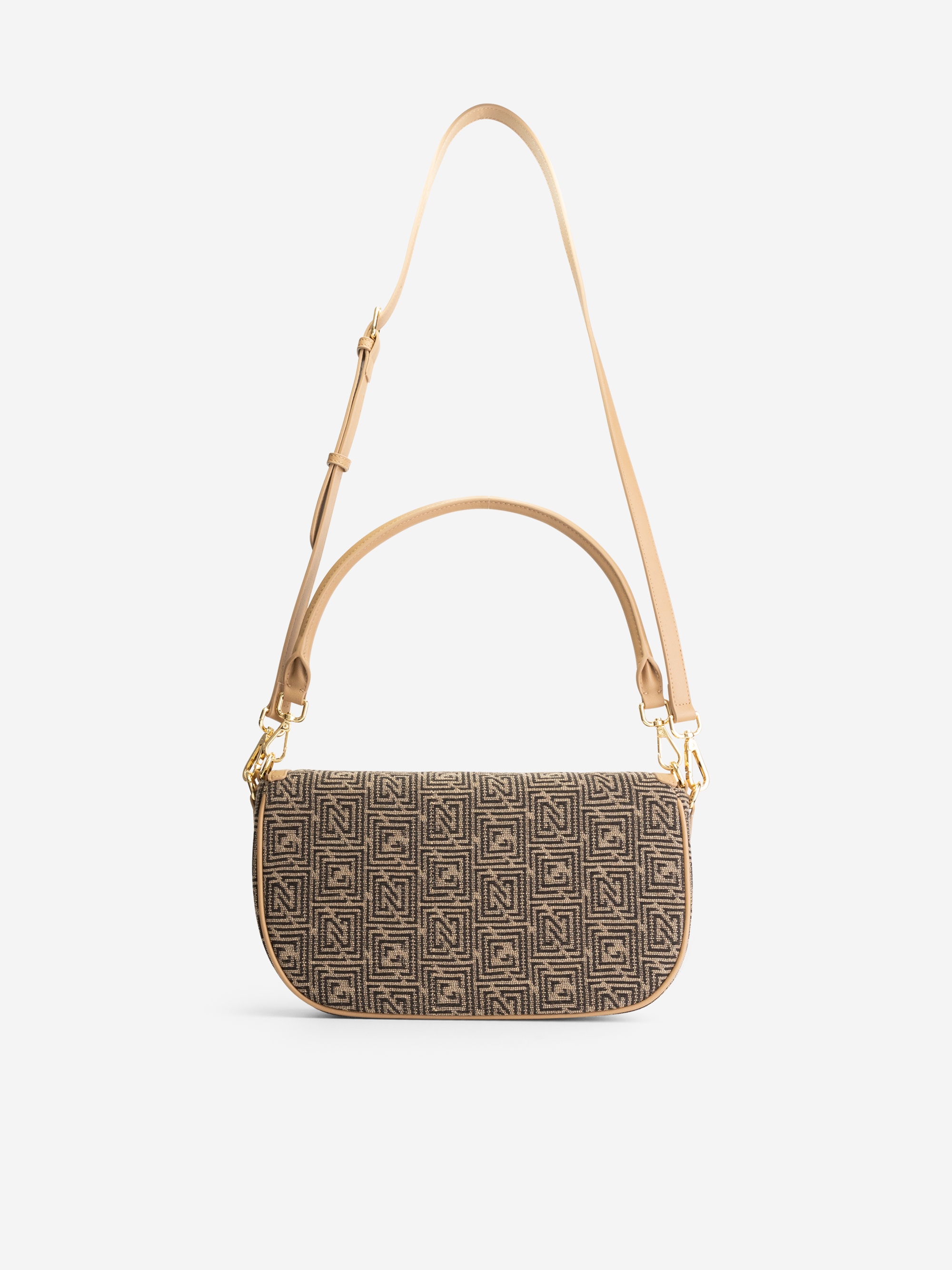 Midi shoulder bag with logo pattern 