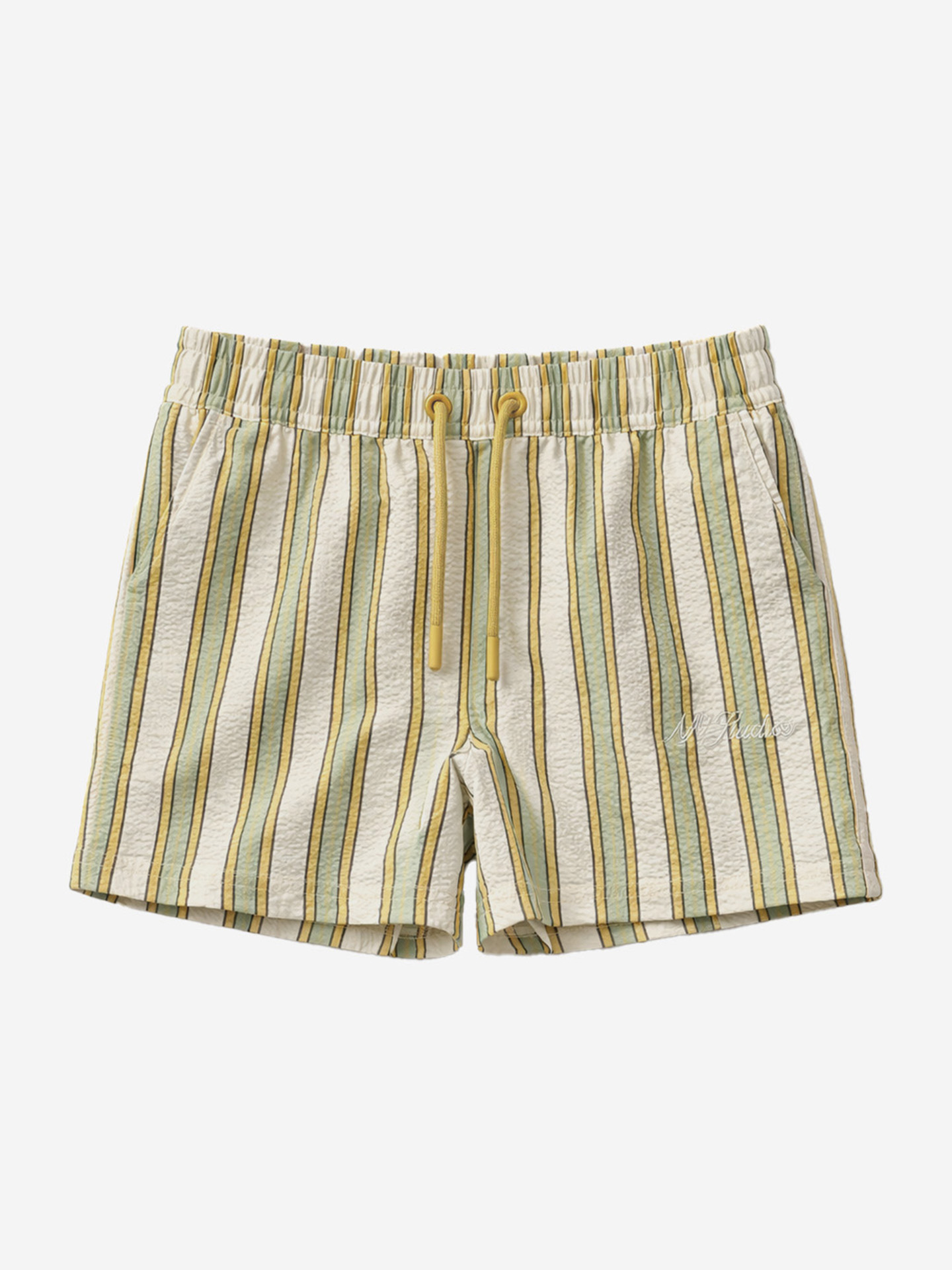 Striped swimming trunks