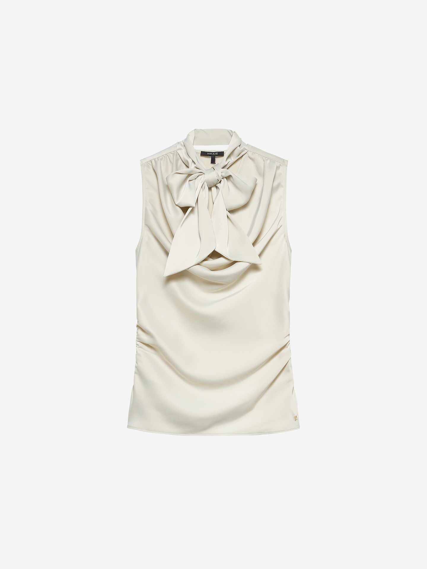 Satin top with bow detail
