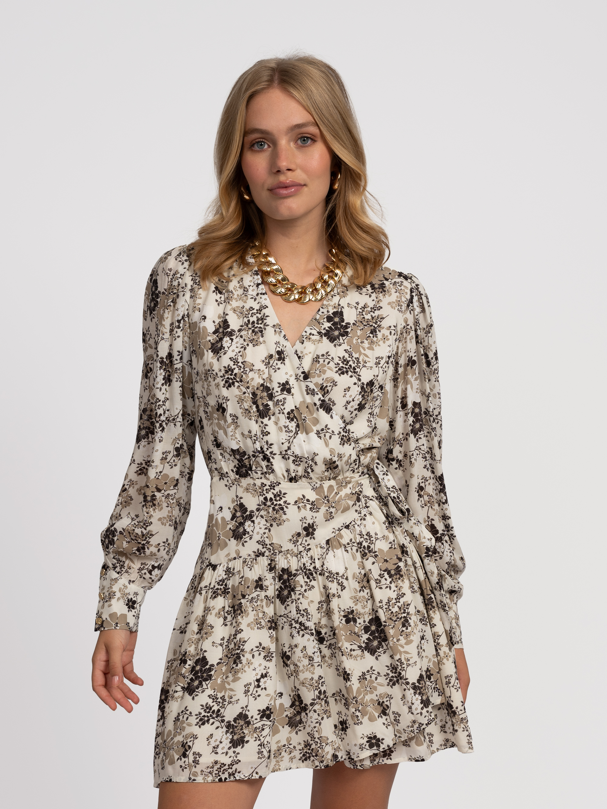Floral print wrap dress