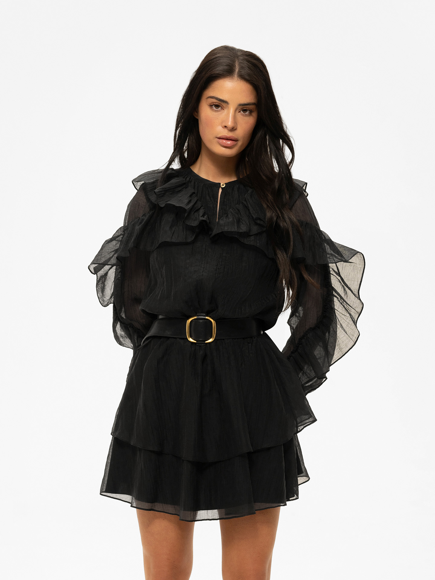 Layered dress with ruffles