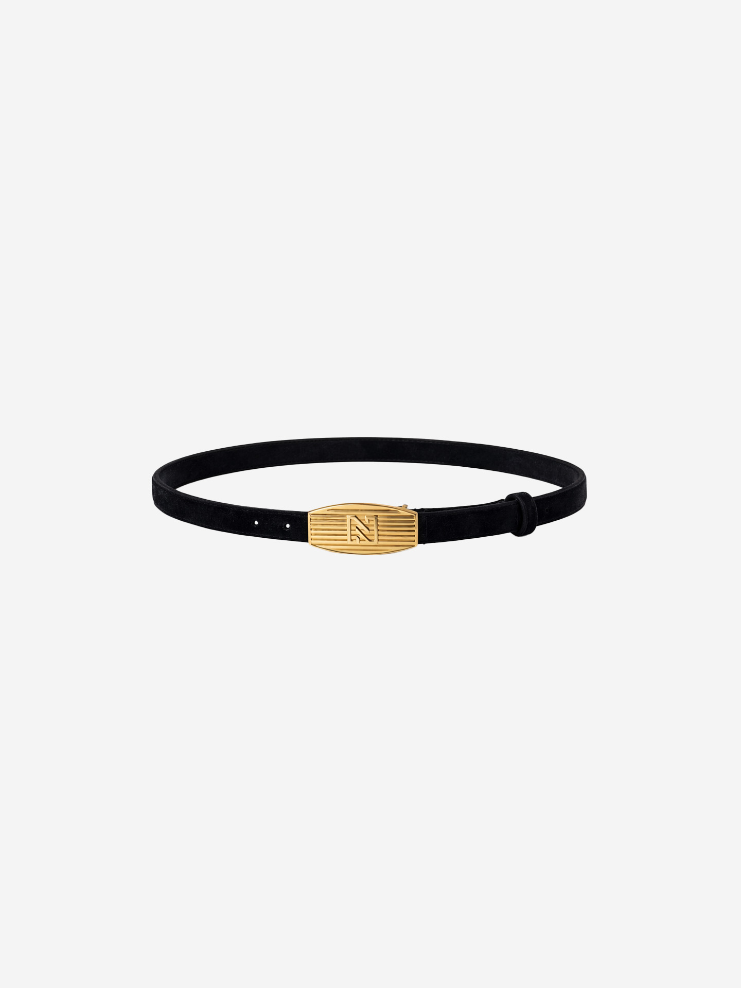 Leren riem met logo gesp