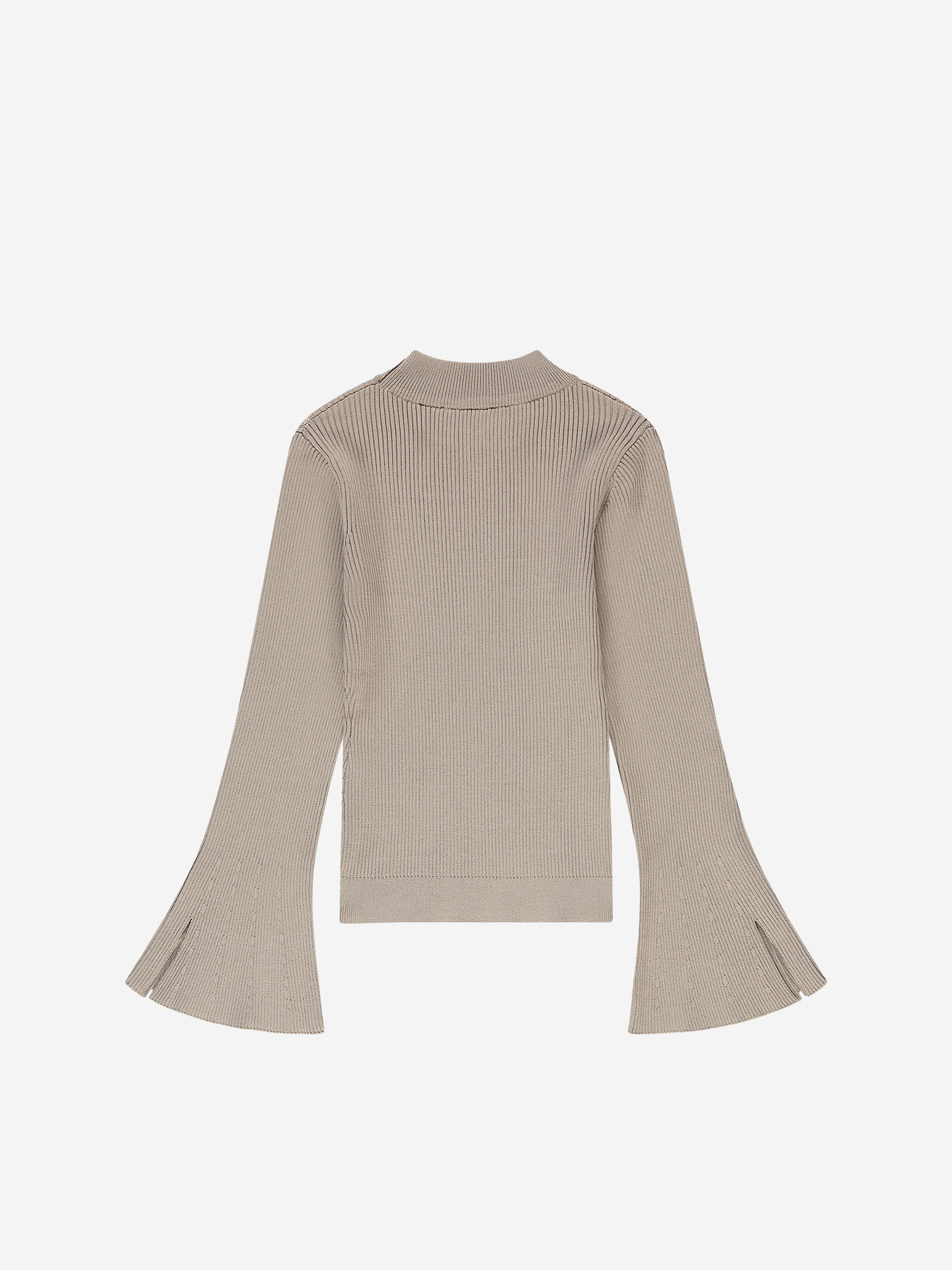 Ribbed top with flared sleeves