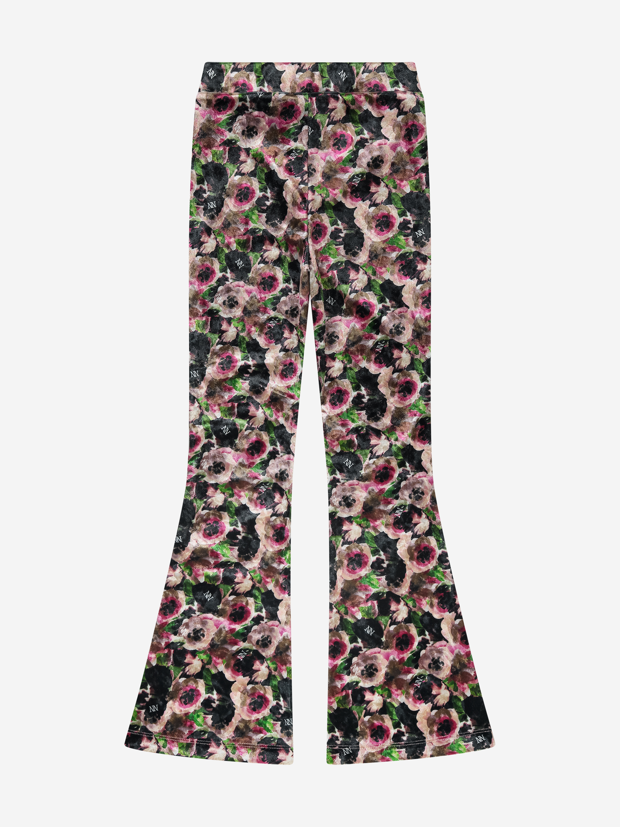Flare Flower Print Joggers Olive Floral Print Devore Slim Flare