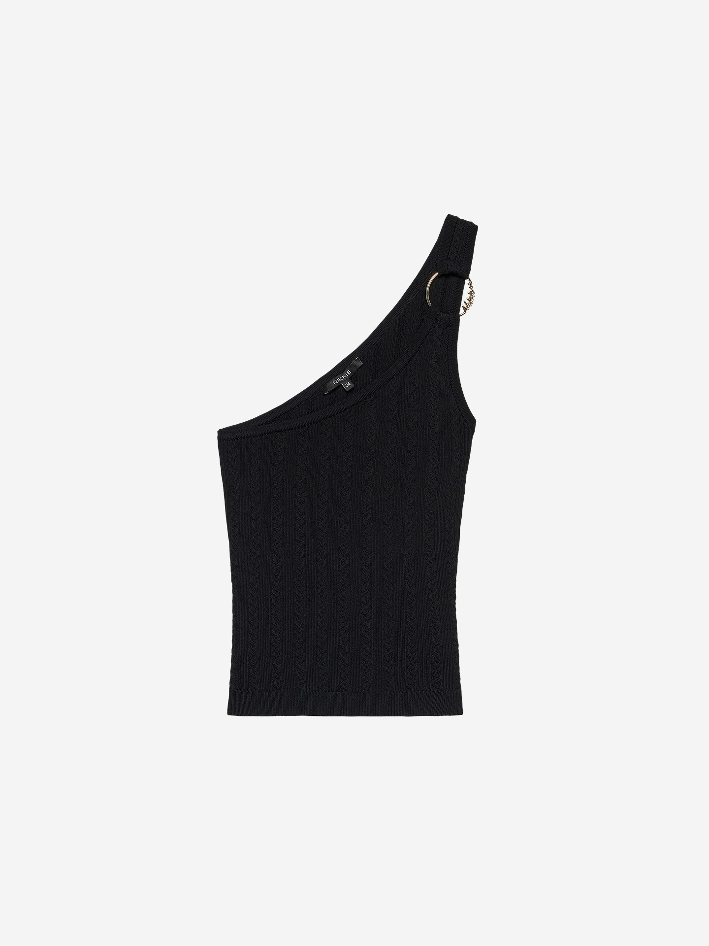 One-shoulder top with ring detail