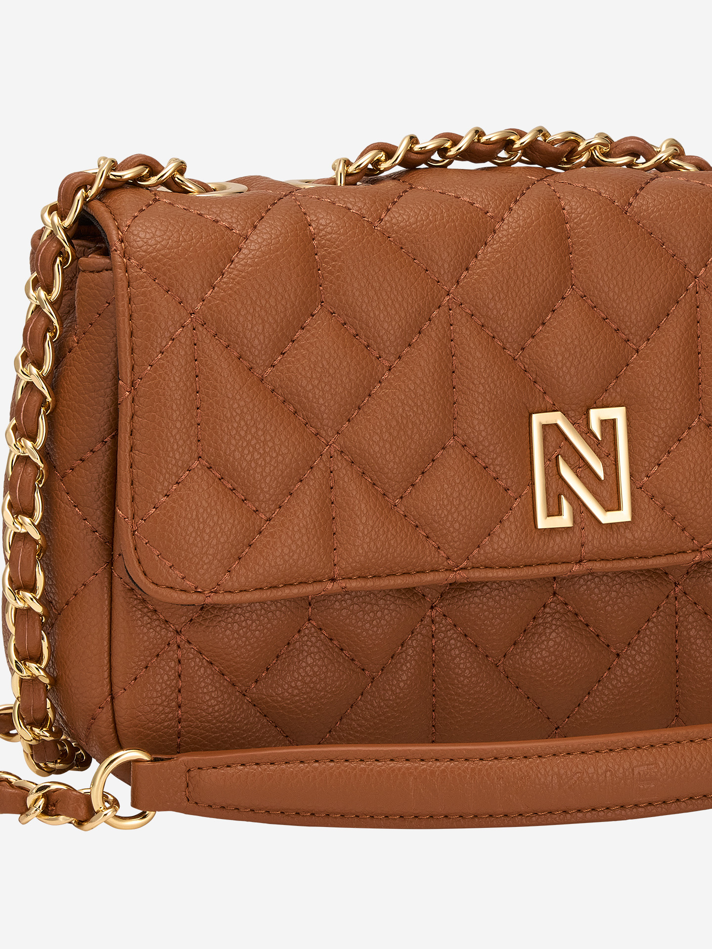 Quilted shoulder bag with chain