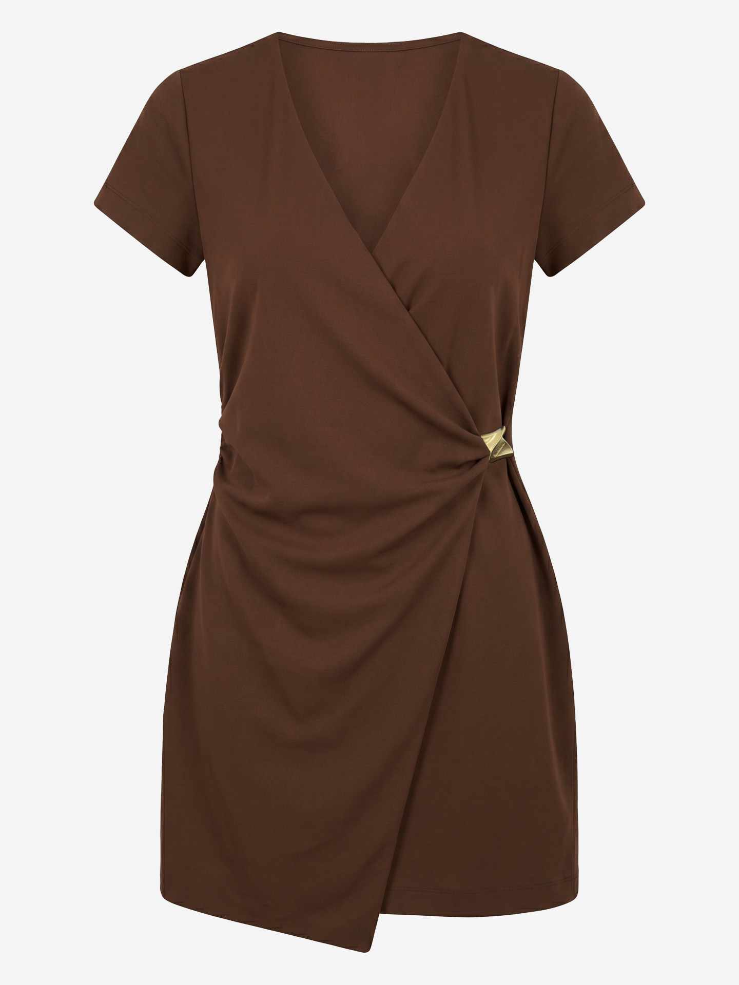 Wrap dress with hardware detail