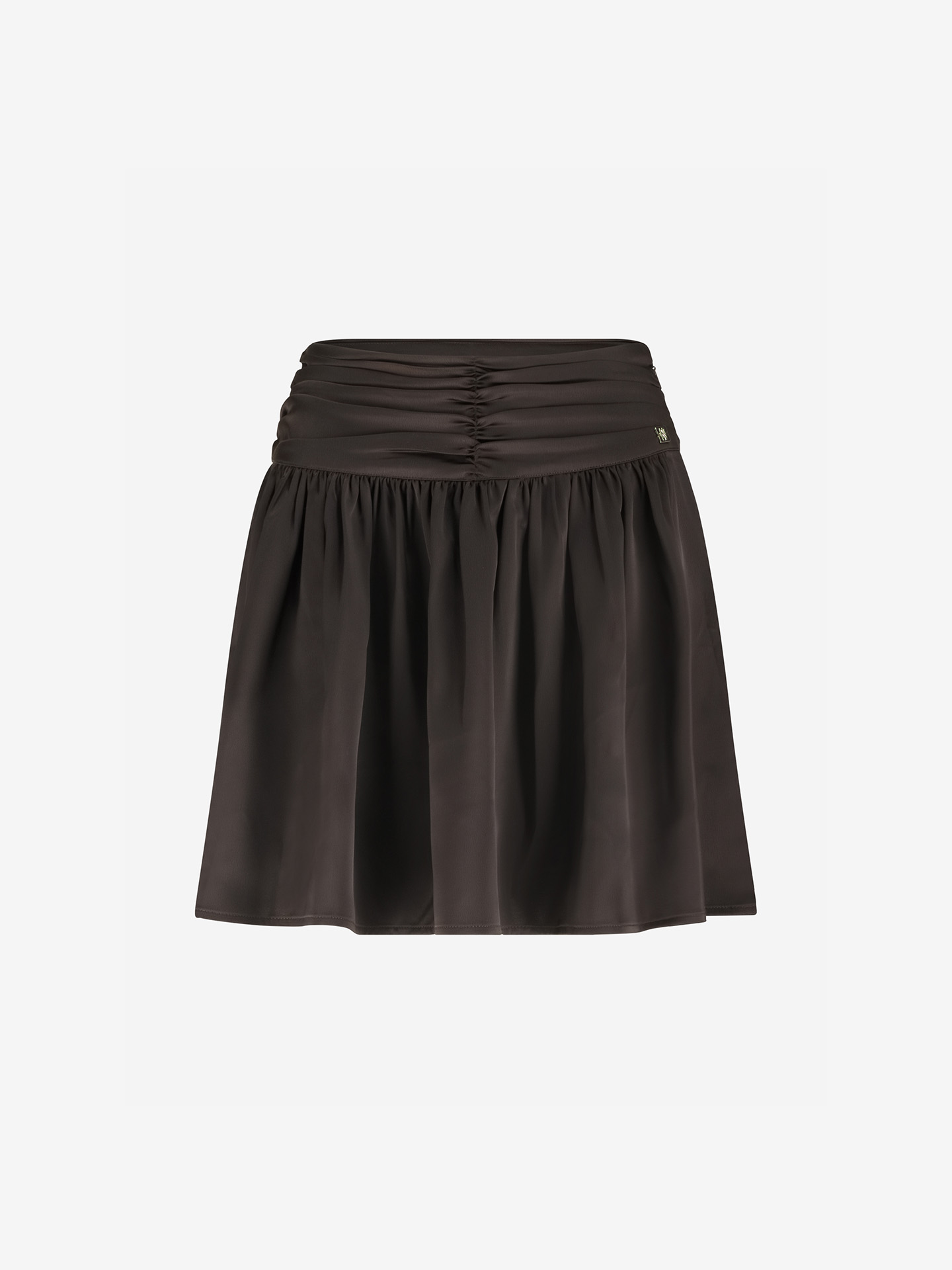 Satin skirt with draped waistband