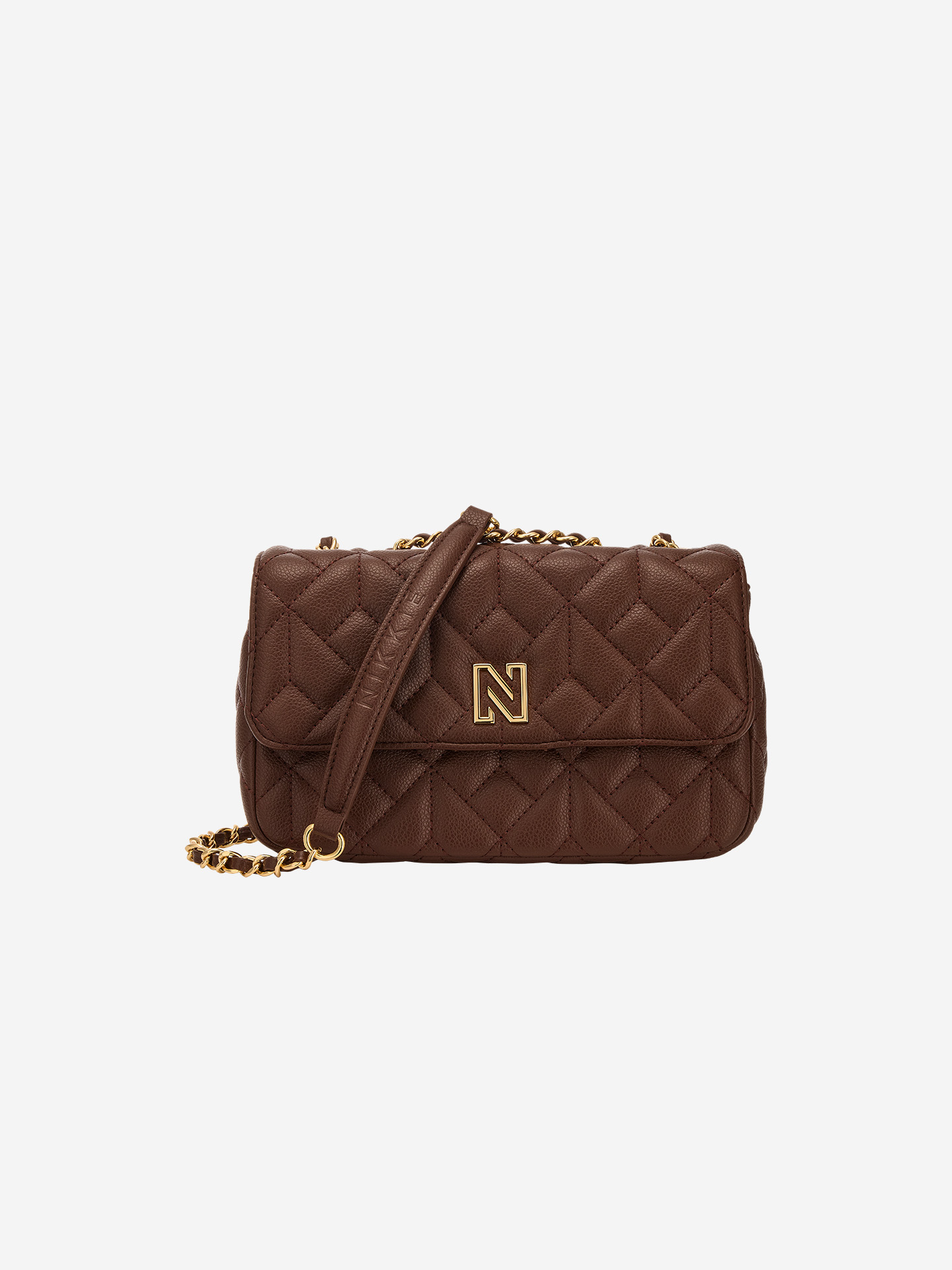 Quilted shoulder bag with chain