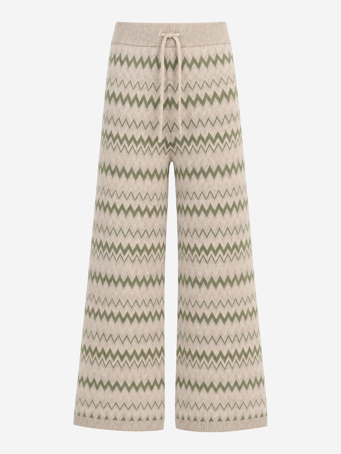 Trousers with zigzag pattern and glitter thread
