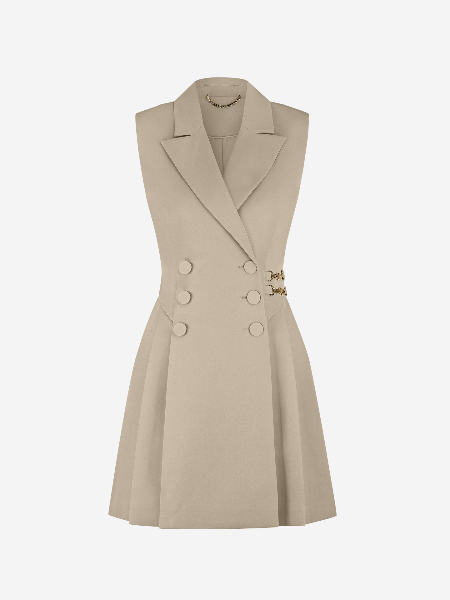Sleeveless A-line blazer dress