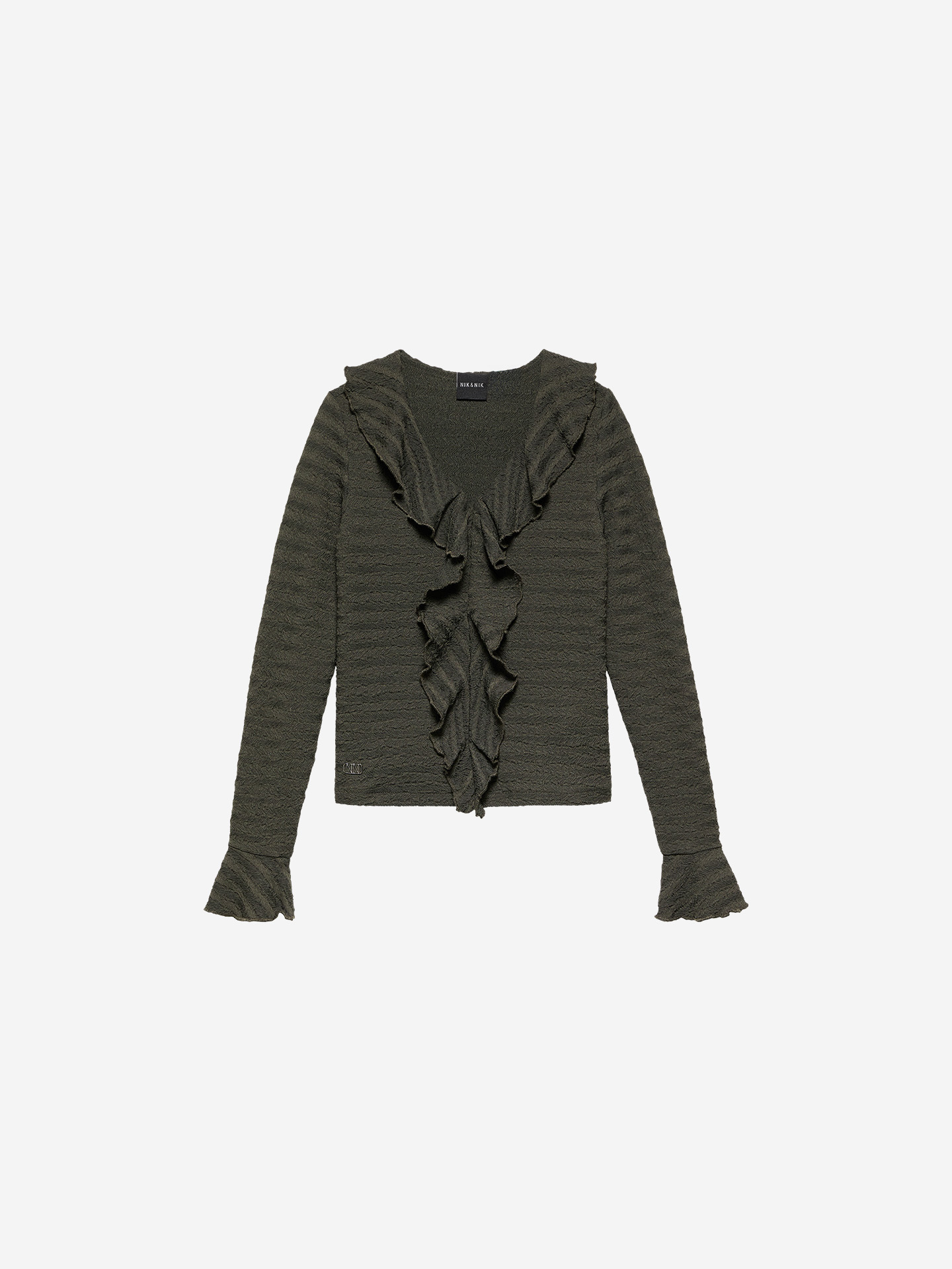 Structured top with ruffles