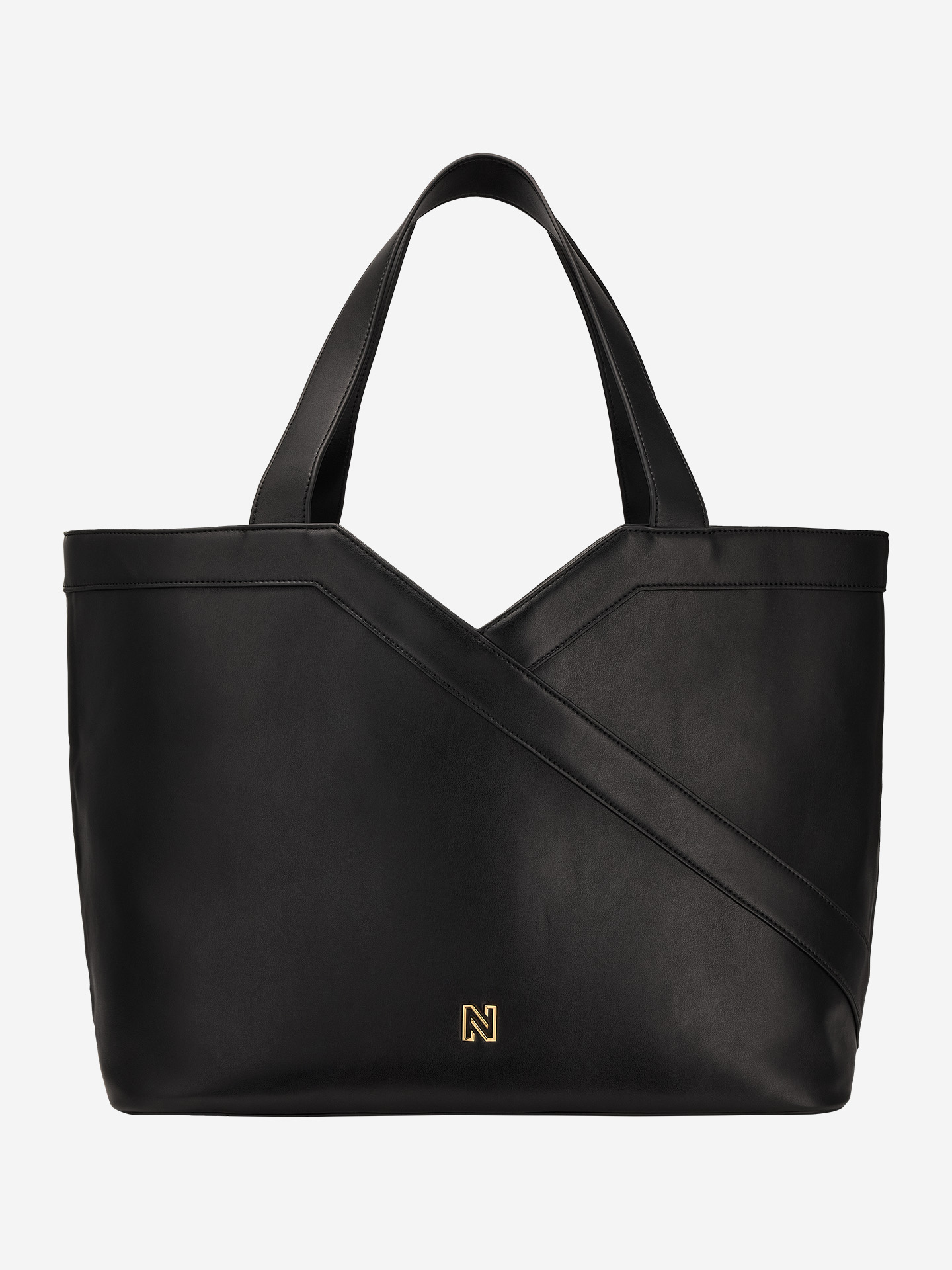 Faux leather shopper