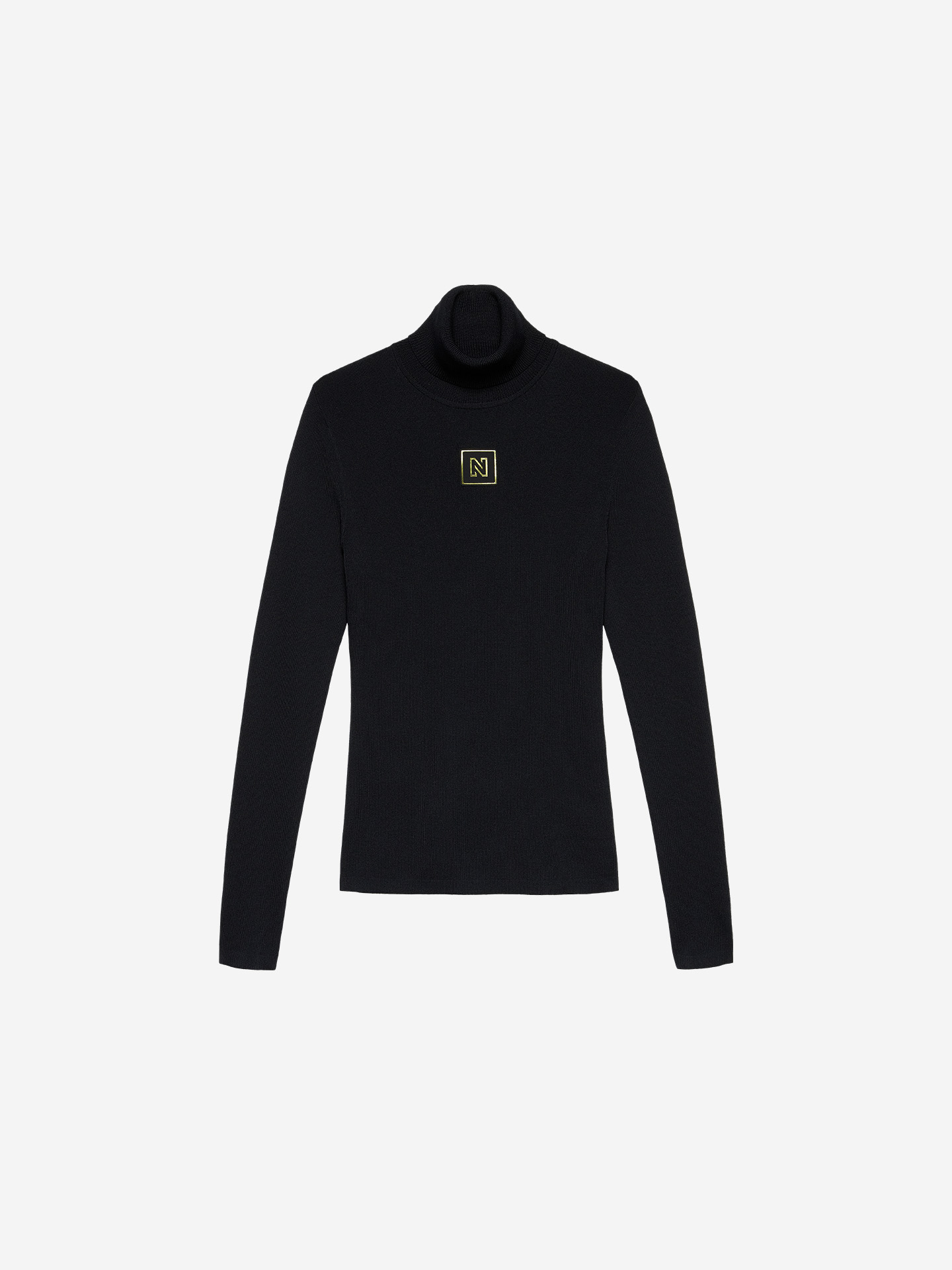 Turtleneck sweater with logo patch