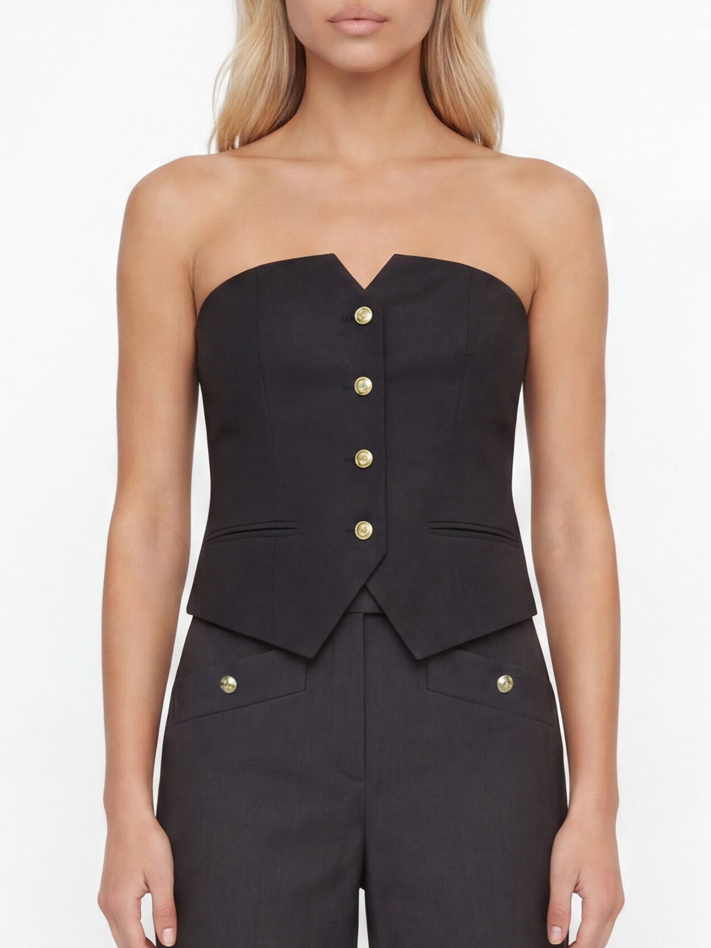 Gemêleerde strapless top